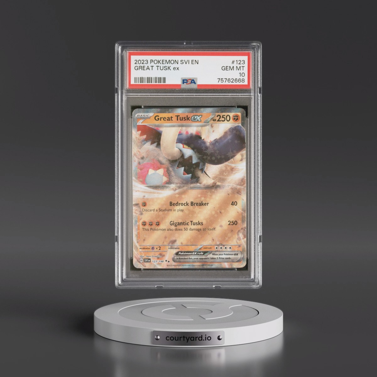 2023 Pokémon Svi EN-Scarlet & Violet #123 Great Tusk EX - Holo (PSA 10 GEM MINT)