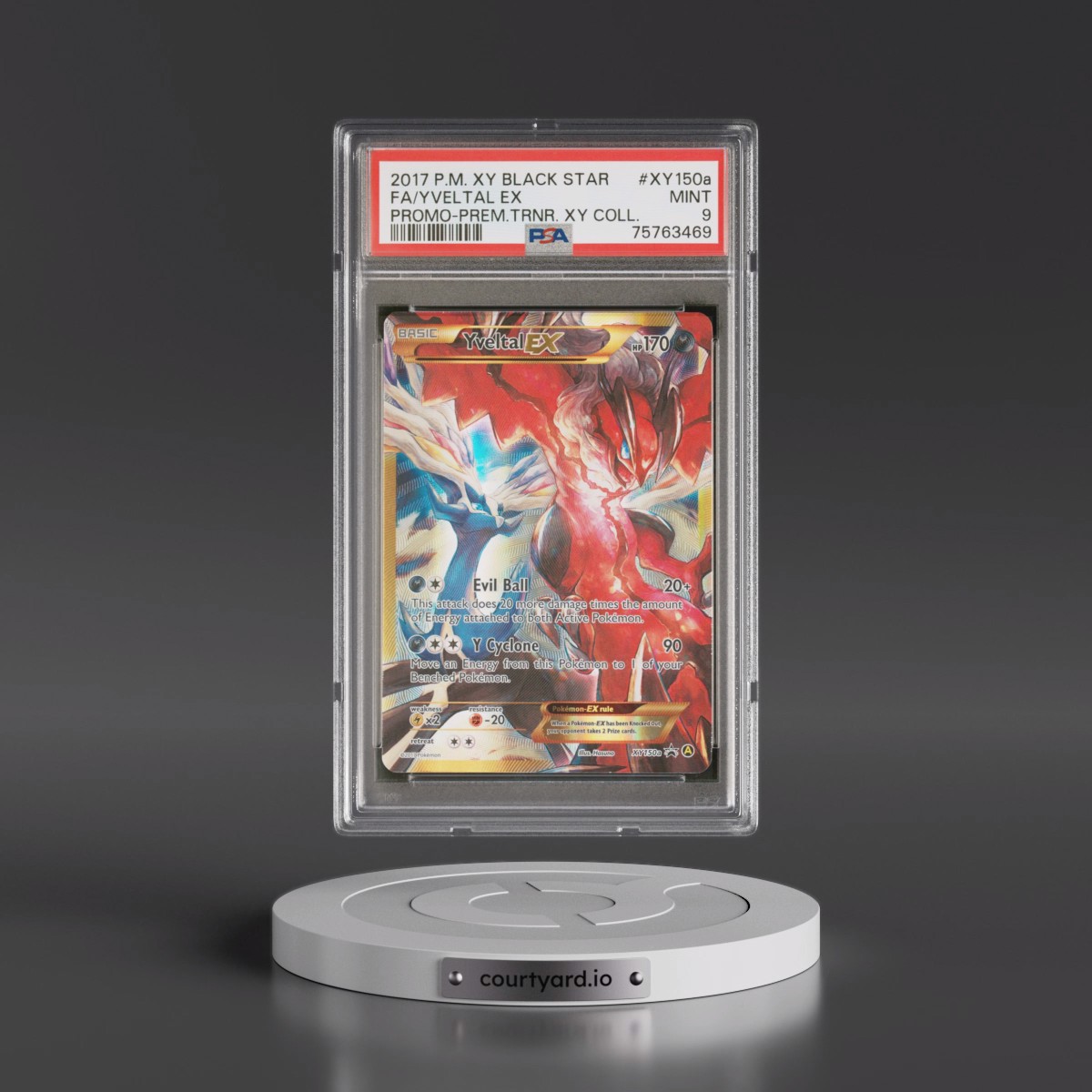 2017 Pokémon XY Black Star Promo #XY150a Yveltal EX - Holo Full Art Premium Trainer XY Collection (PSA 9 MINT)