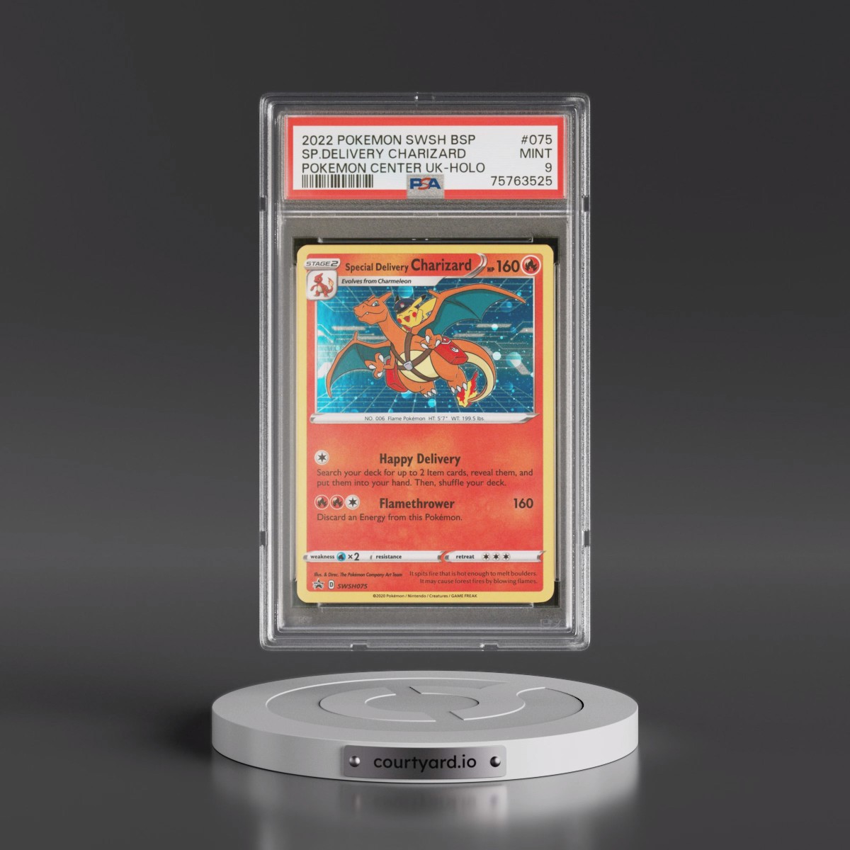 2022 Pokémon Swsh Black Star Promo #075 Special Delivery Charizard - Holo Pokemon Center United Kingdom (PSA 9 MINT)