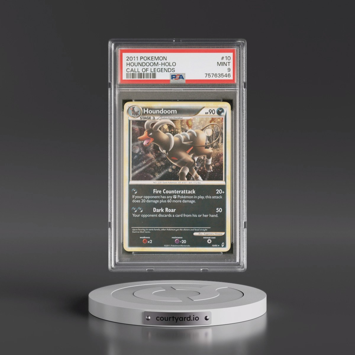 2011 Pokémon Call of Legends #10 Houndoom - Holo (PSA 9 MINT)