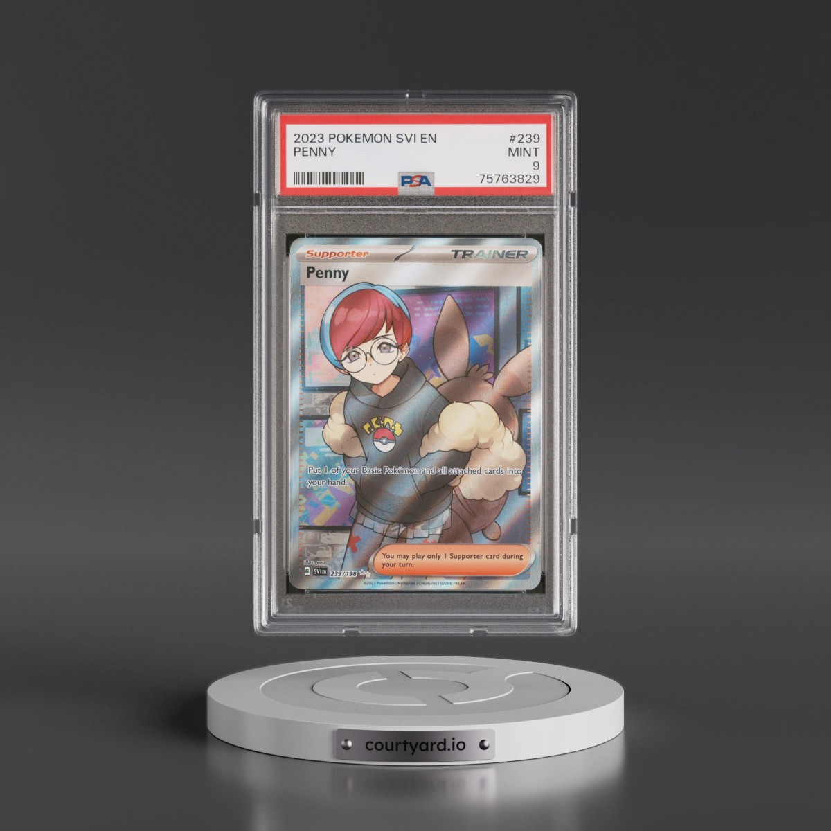 2023 Pokémon Svi EN-Scarlet & Violet #239 Penny - Ultra Rare (PSA 9 MINT)
