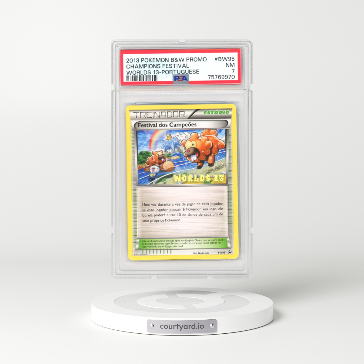 2013 Pokémon Black & White Promo #BW95 Champions Festival - Worlds 13 (PSA 7 NM)