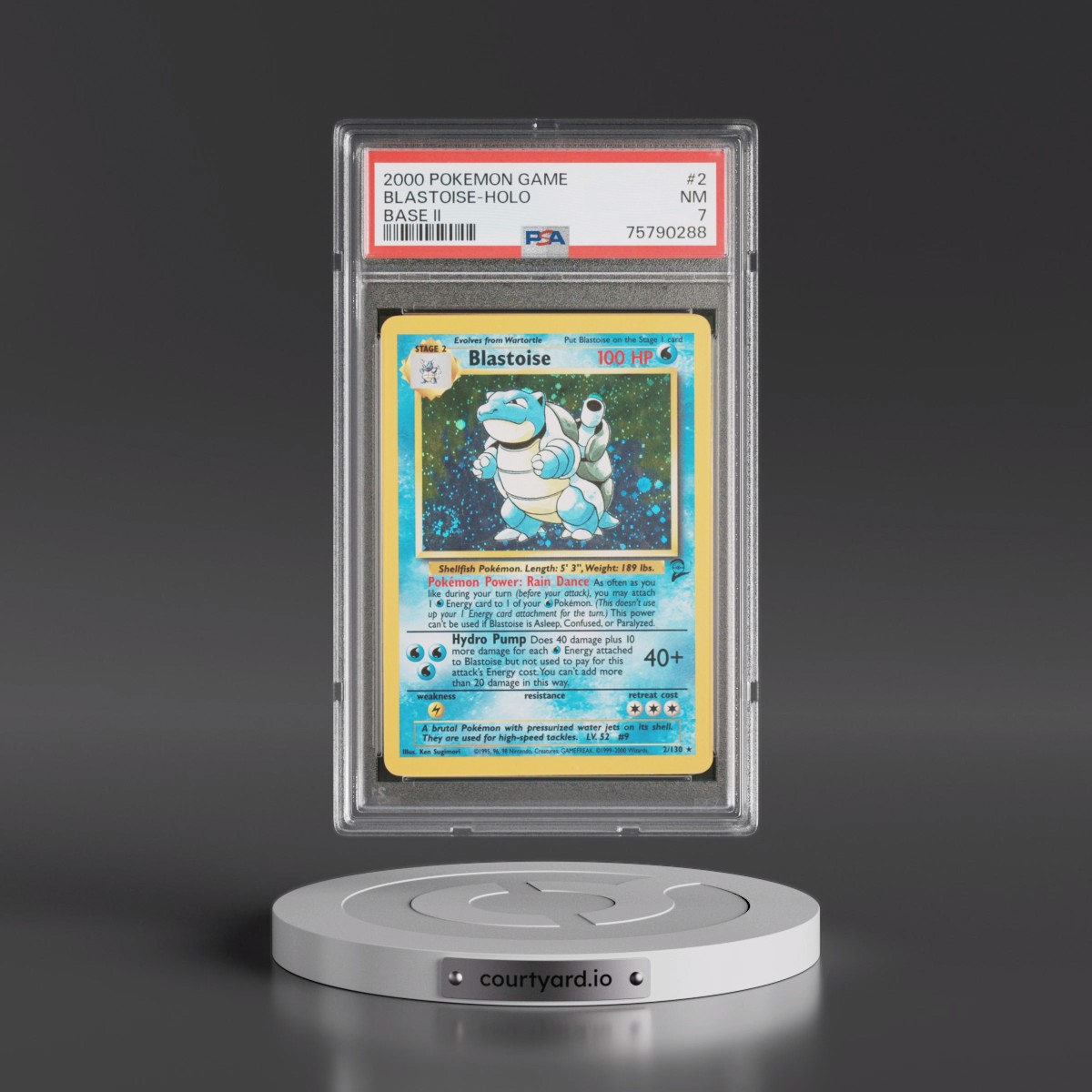 2000 Pokémon Game Base II #2 Blastoise - Holo (PSA 7 NM)