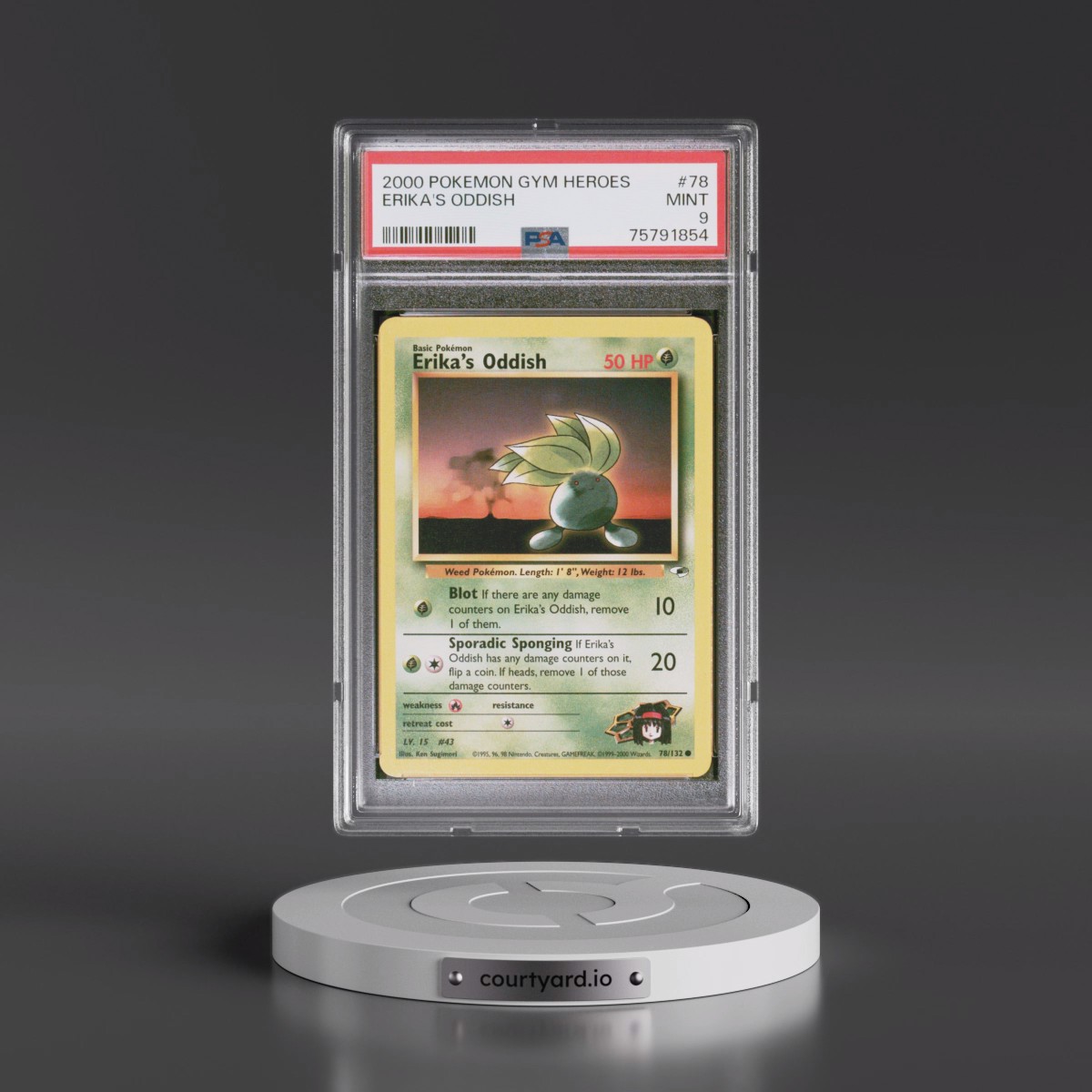 2000 Pokémon Gym Heroes #78 Erika's Oddish (PSA 9 MINT)