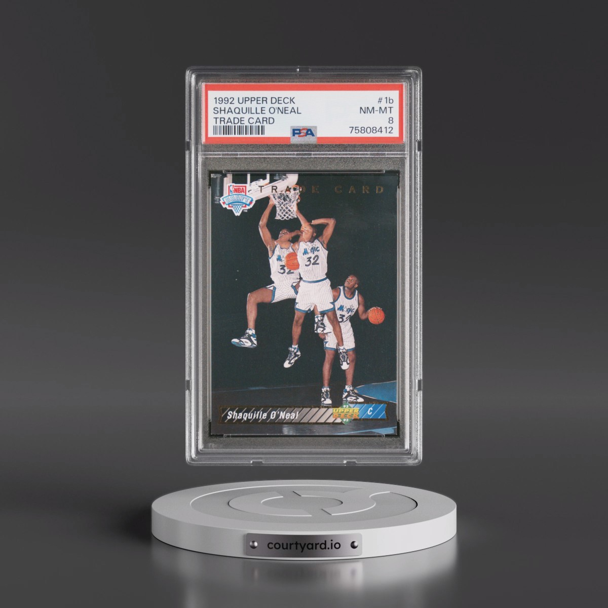 1992 Upper Deck Shaquille O'Neal - Trade Card #1b PSA 8