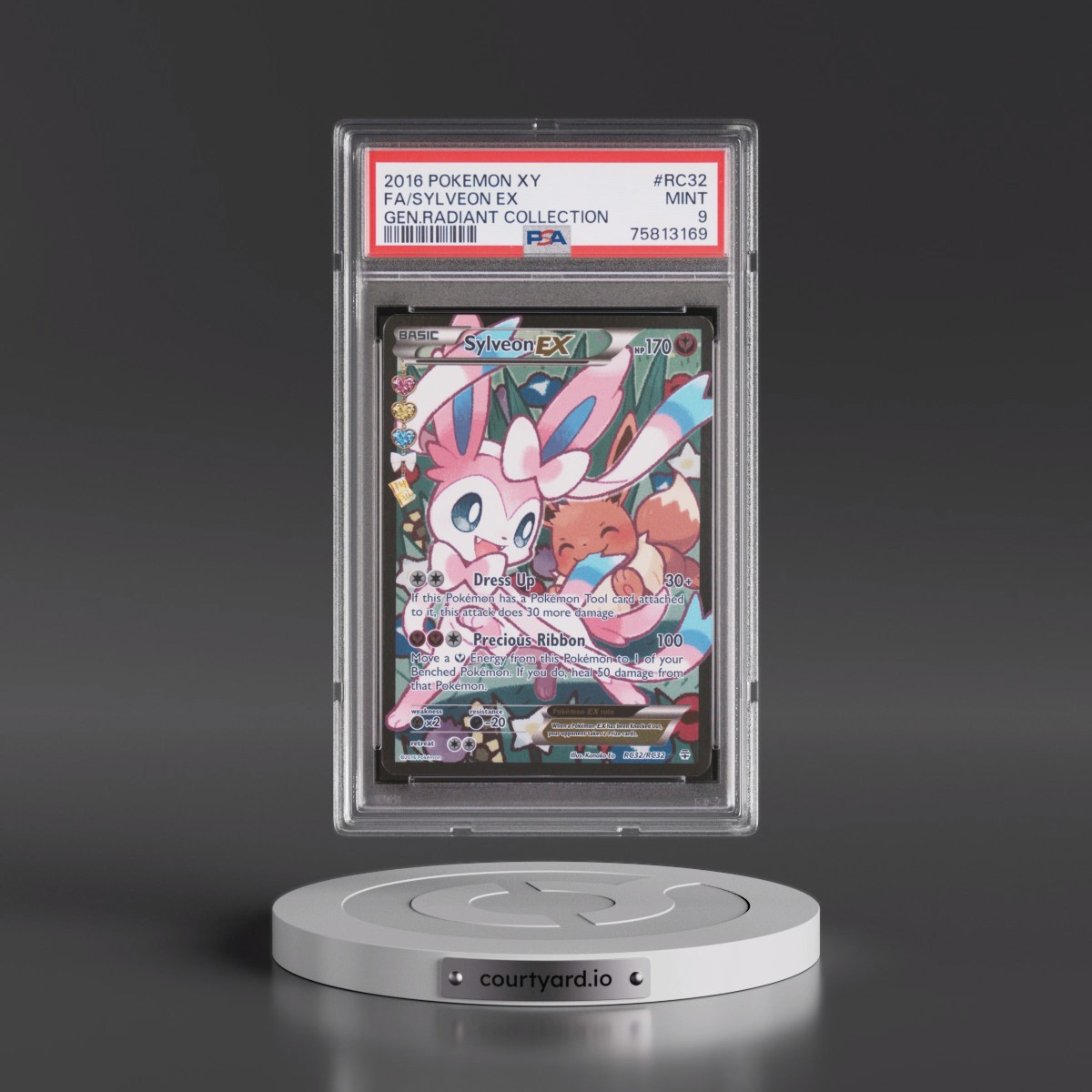 2016 Pokémon XY Generations Radiant Collection #RC32 Sylveon EX - Holo Full Art (PSA 9 MINT)