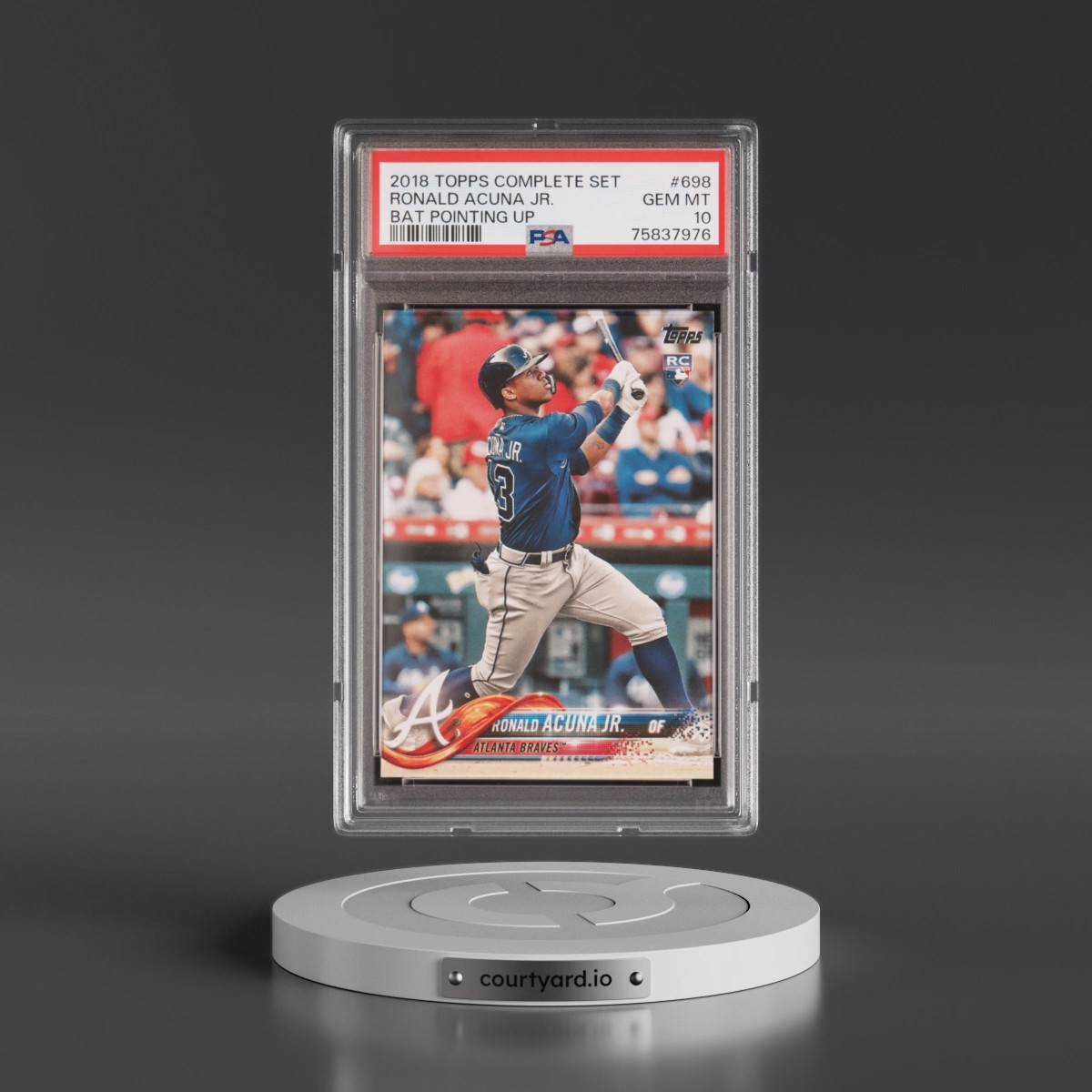2018 Topps Complete Set #698 Ronald Acuna Jr. - Bat Pointing Up (PSA 10 GEM MINT)
