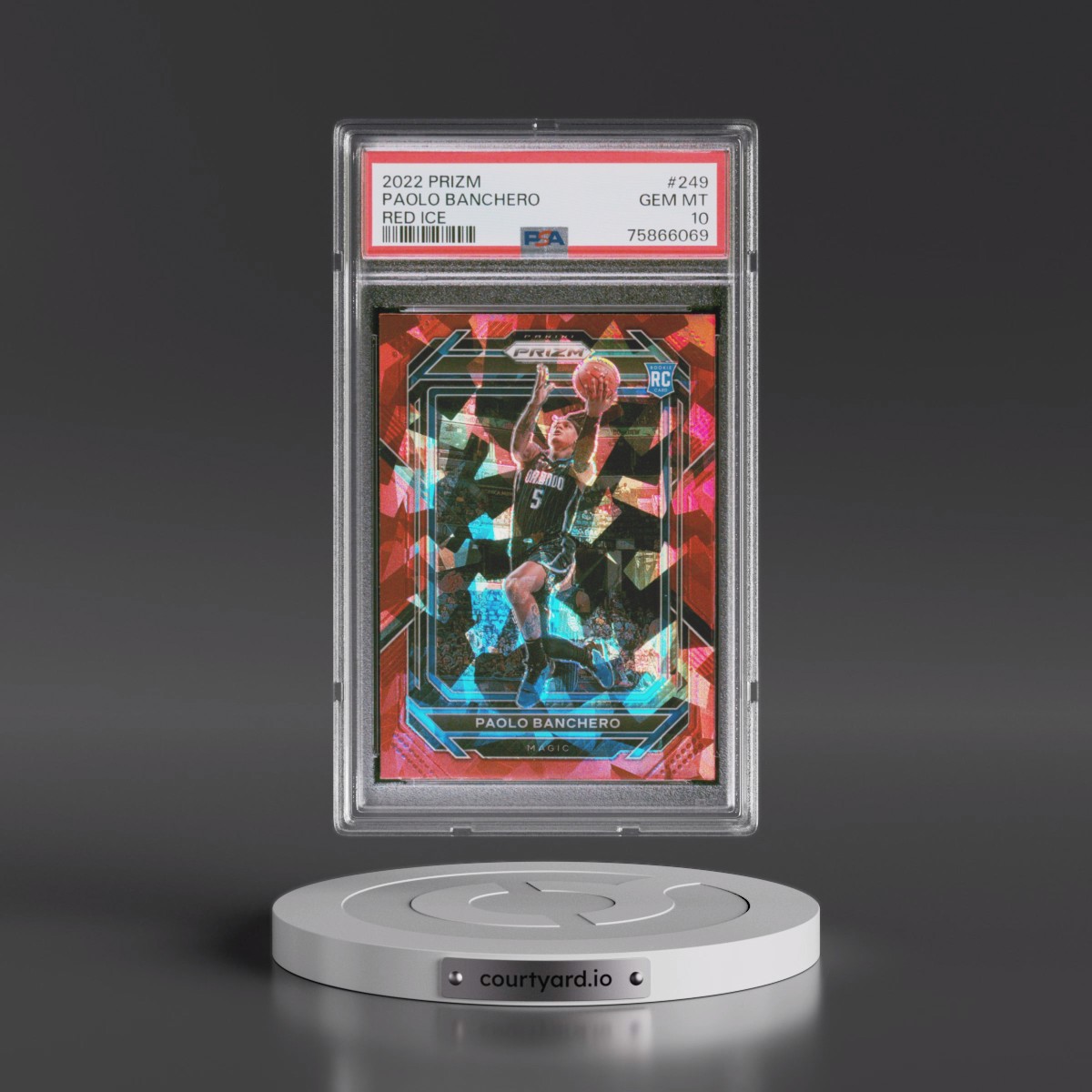 2022 Panini Prizm #249 Paolo Banchero - Red Ice (PSA 10 GEM MINT)