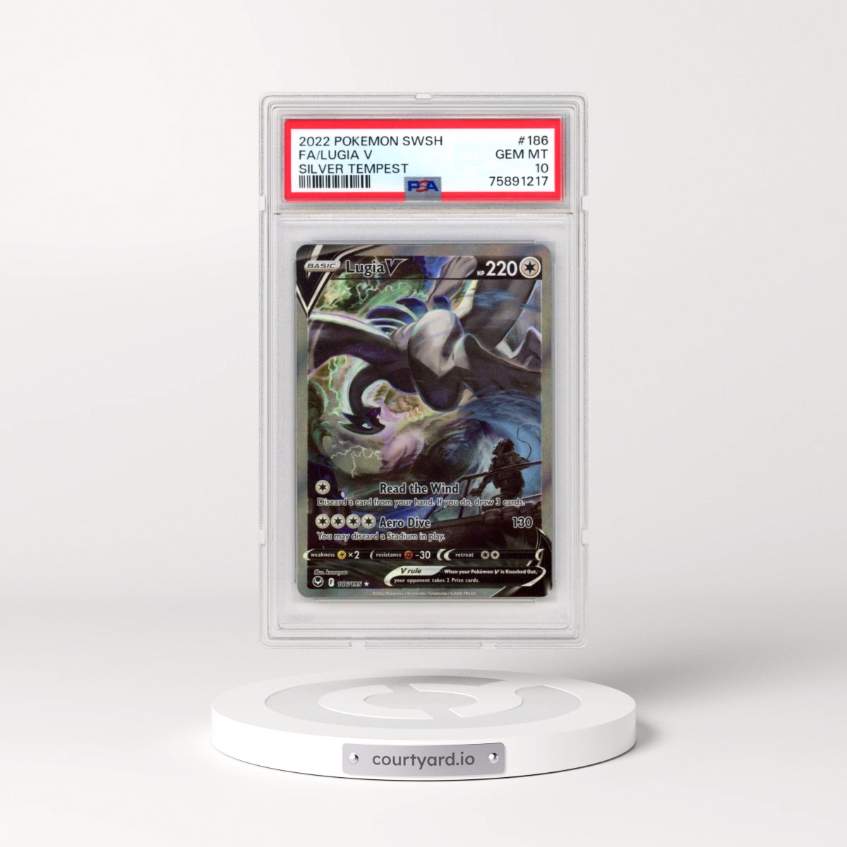 2022 Pokémon Sword & Shield Silver Tempest #186 Lugia V - Holo Full Art (PSA 10 GEM MINT)