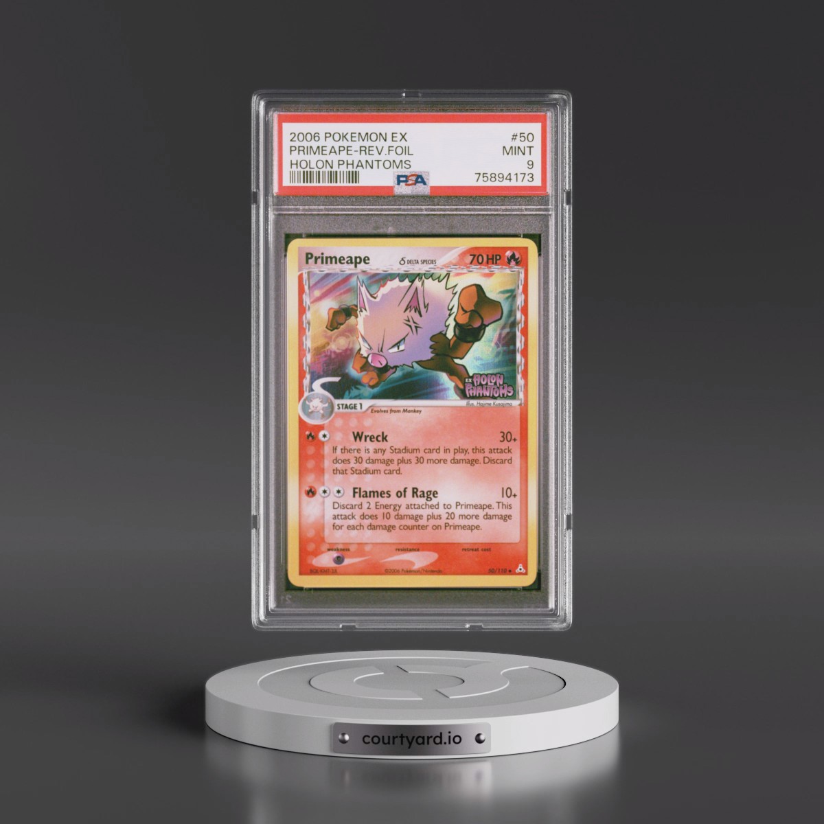 2006 Pokémon EX Holon Phantoms #50 Primeape - Reverse Foil (PSA 9 MINT)