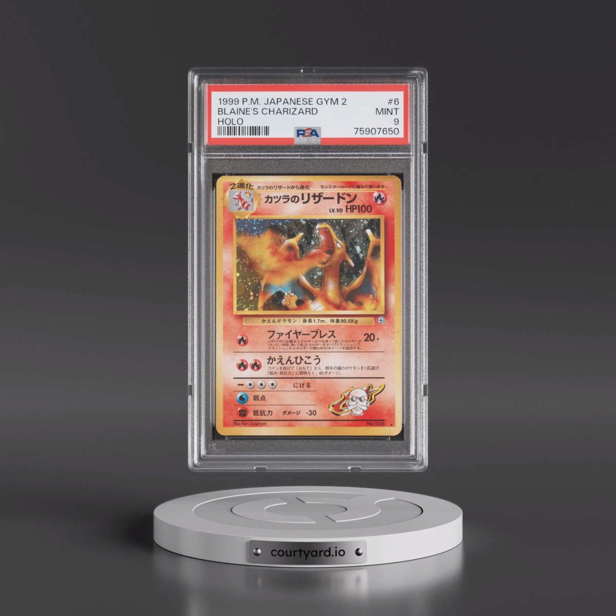 1999 Pokémon Gym 2 #6 Blaine's Charizard - Holo (PSA 9 MINT)