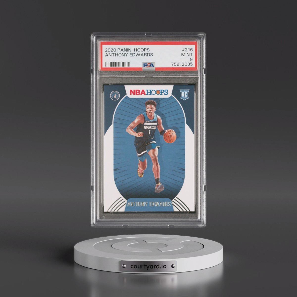 2020 Panini Hoops #216 Anthony Edwards (PSA 9 MINT)