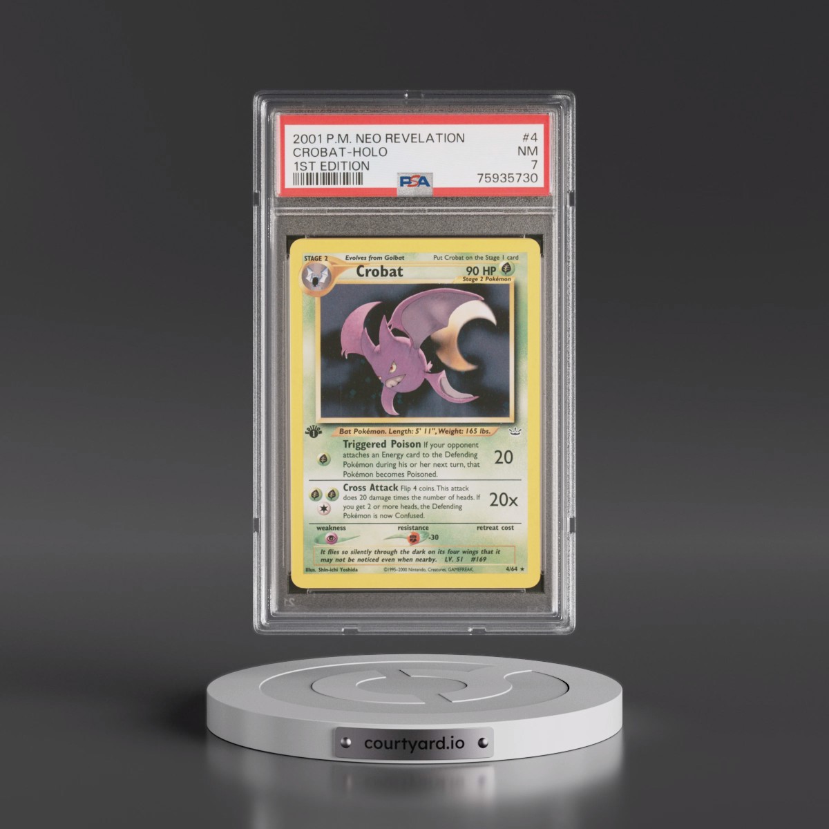2001 Pokémon Neo Revelation #4 Crobat - 1st Edition Holo (PSA 7 NM)