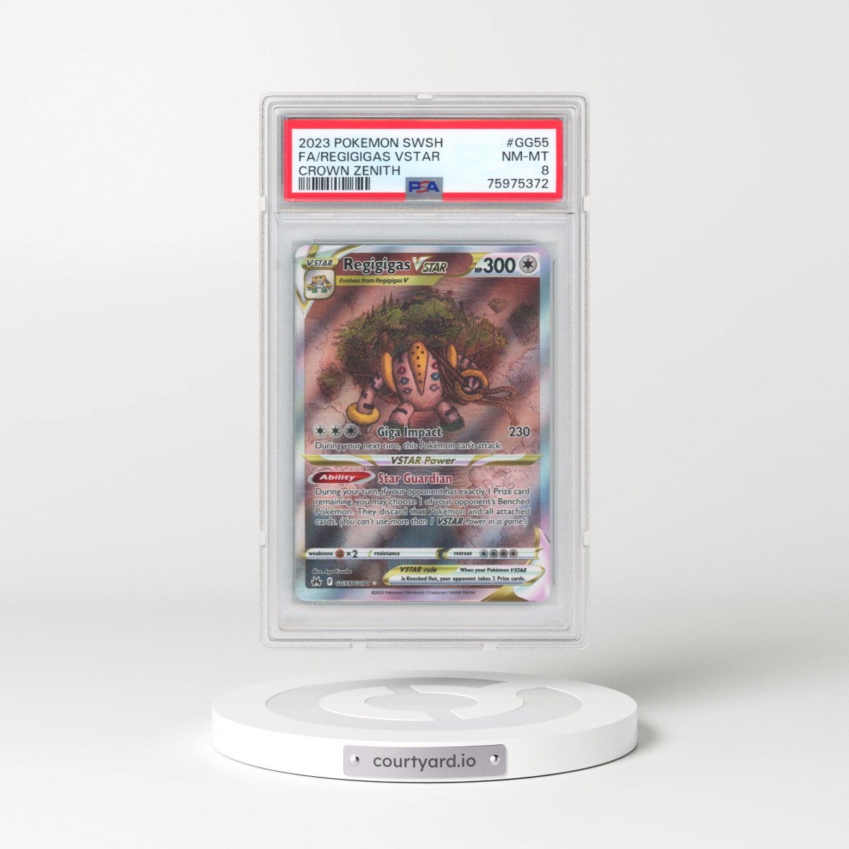 2023 Pokémon Sword and Shield Crown Zenith #GG55 Regigigas Vstar - Full Art (PSA 8 NM-MT)