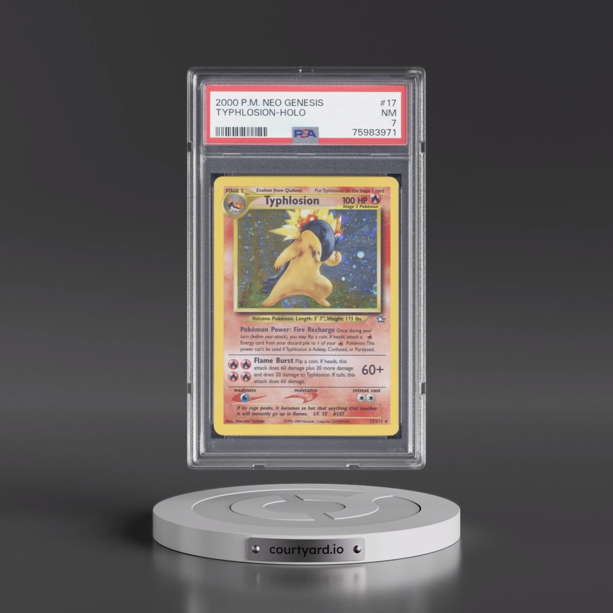 2000 Pokémon Neo Genesis #17 Typhlosion - Holo (PSA 7 NM)
