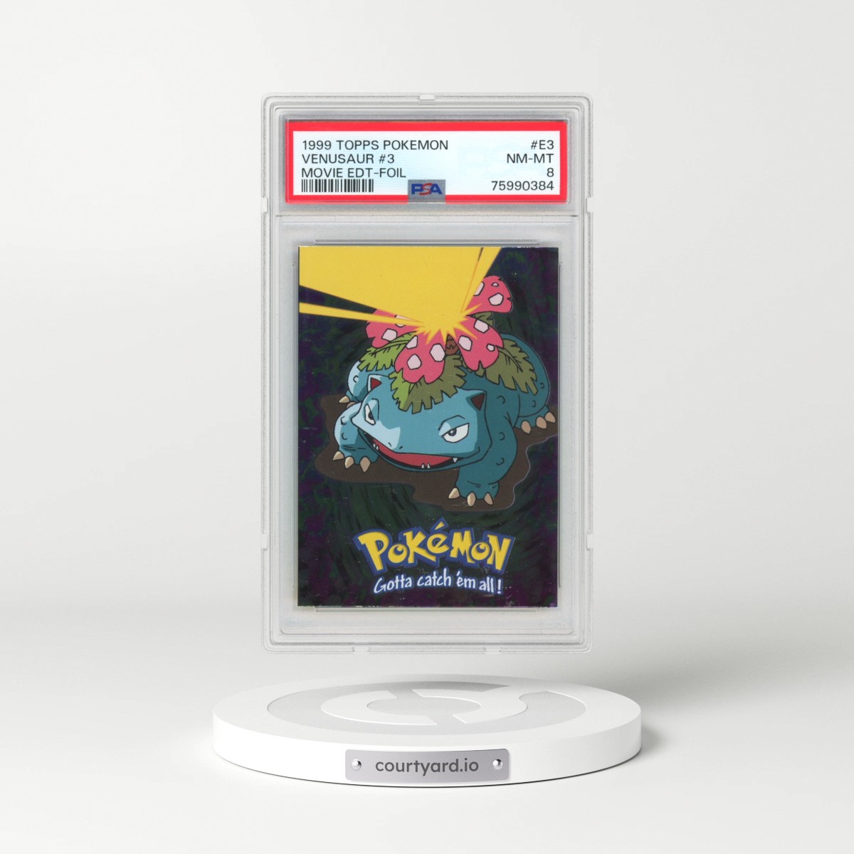 1999 Topps Pokémon the Movie Edt #E3 Venusaur #3 - Foil (PSA 8 NM-MT)