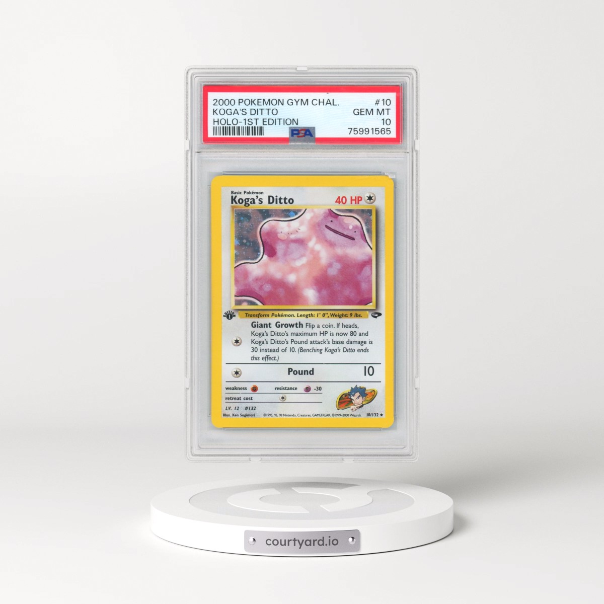 2000 Pokémon Gym Challenge #10 Koga's Ditto - 1st Edition Holo (PSA 10 GEM MINT)
