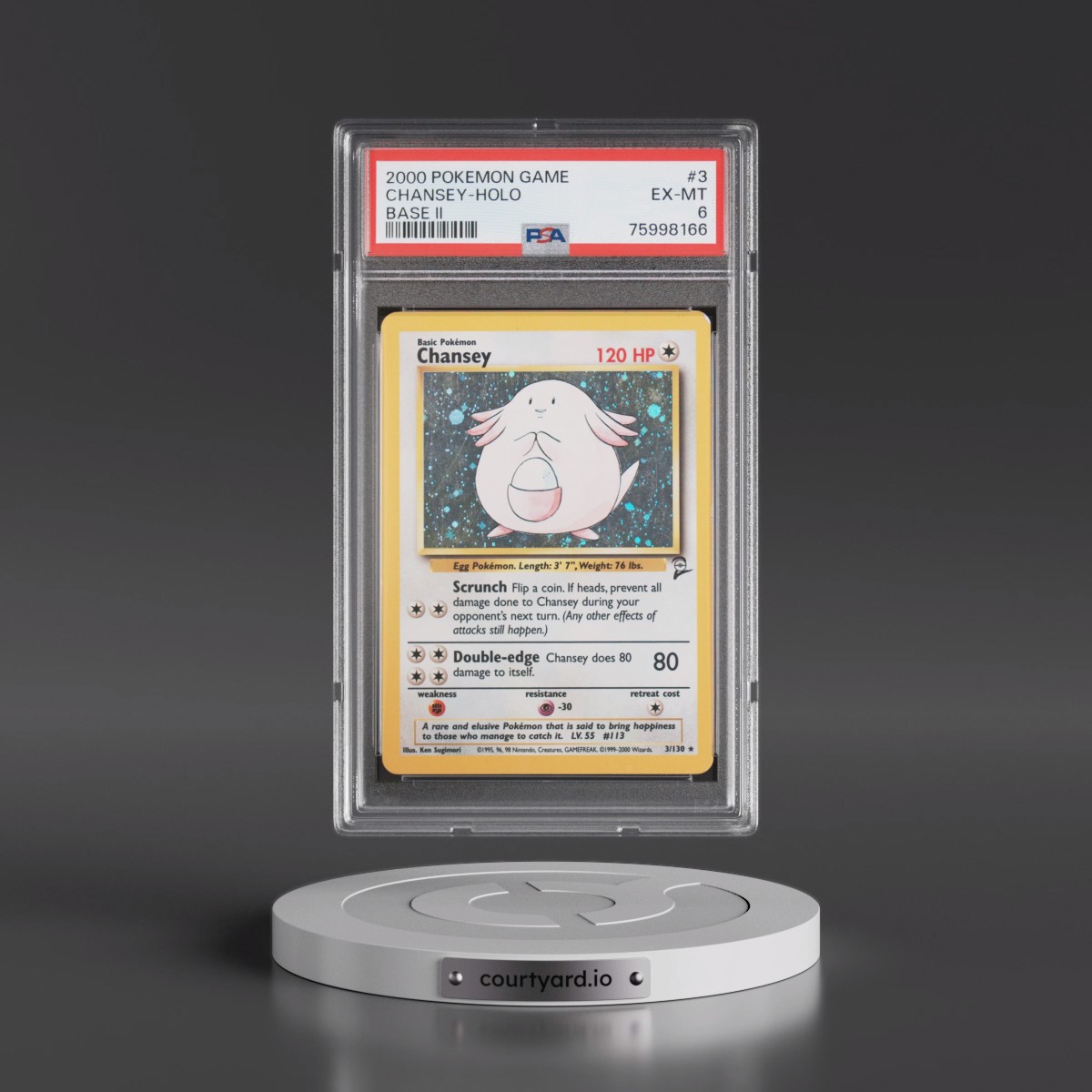 2000 Pokémon Game Base II #3 Chansey - Holo (PSA 6 EX-MT)