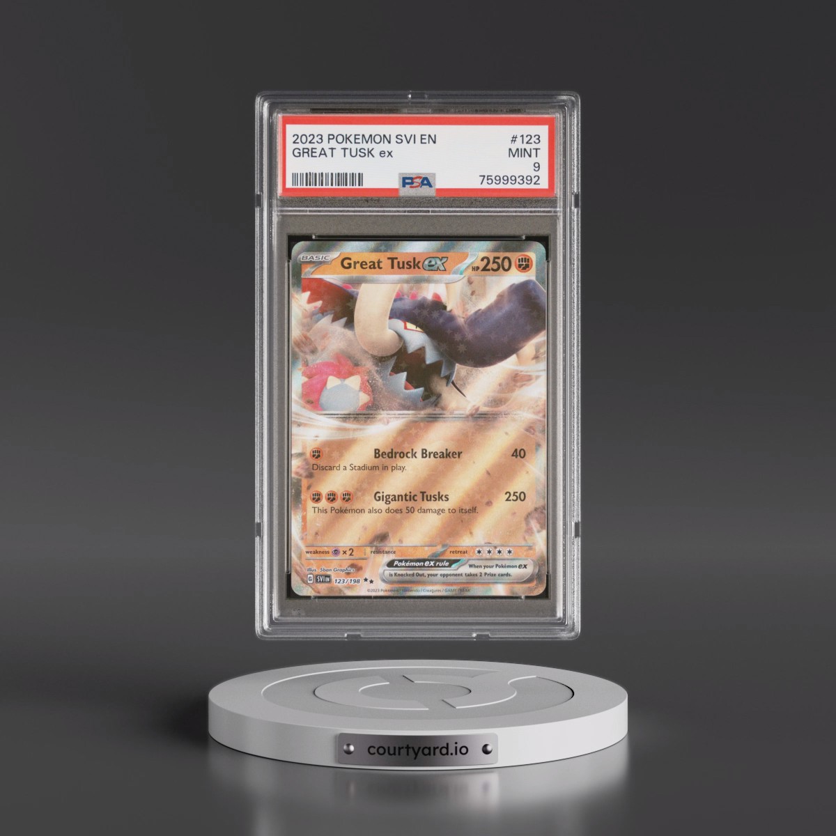 2023 Pokémon Svi EN-Scarlet & Violet #123 Great Tusk EX - Holo (PSA 9 MINT)
