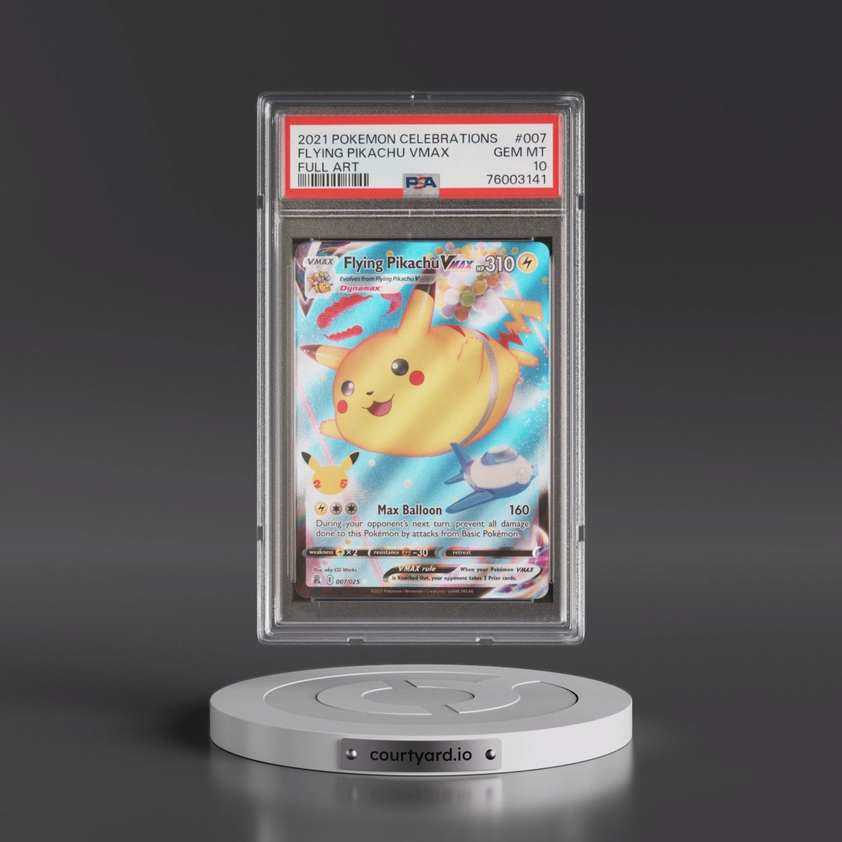 2021 Pokémon Celebrations #007 Flying Pikachu Vmax - Full Art (PSA 10 GEM MINT)