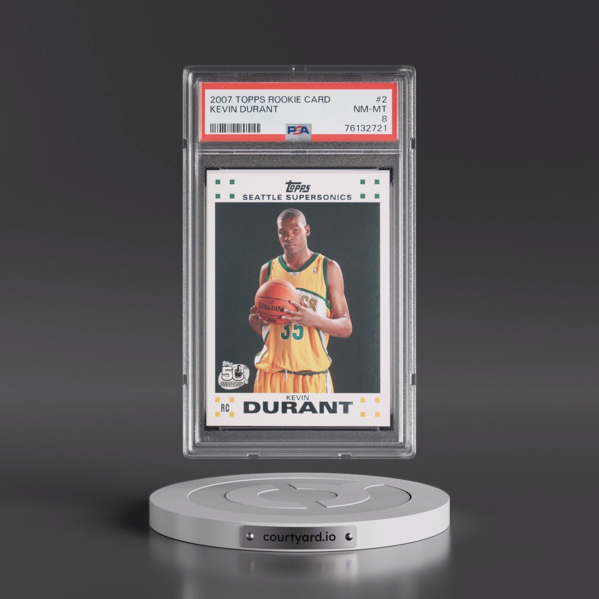 2007 Topps Rookie Card #2 Kevin Durant (PSA 8 NM-MT)