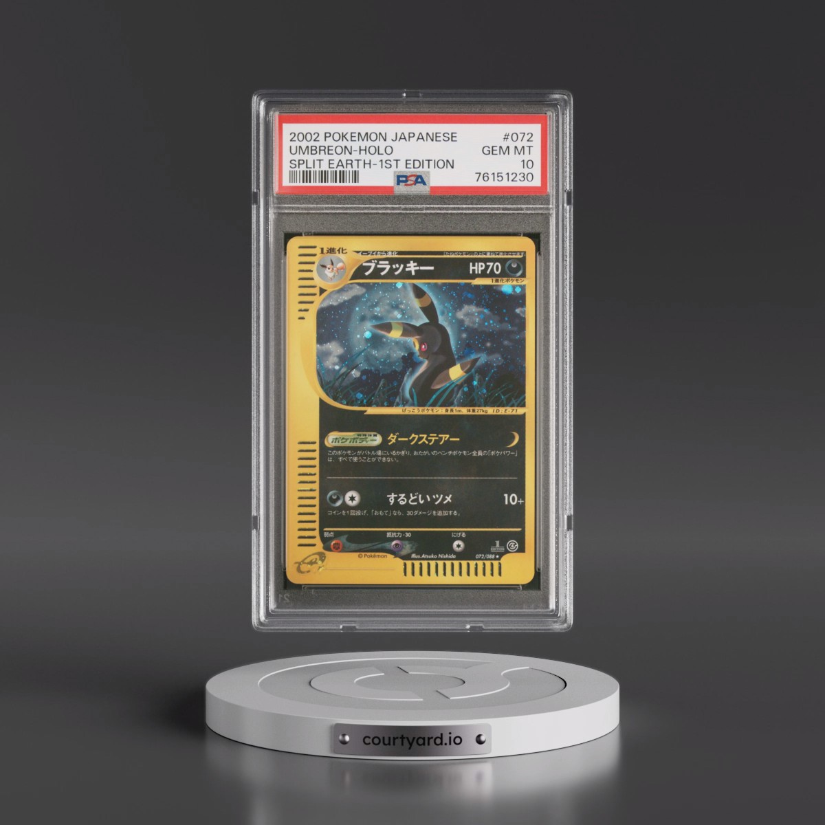 2002 Pokémon Split Earth #072 Umbreon - 1st Edition Holo (PSA 10 GEM MINT)