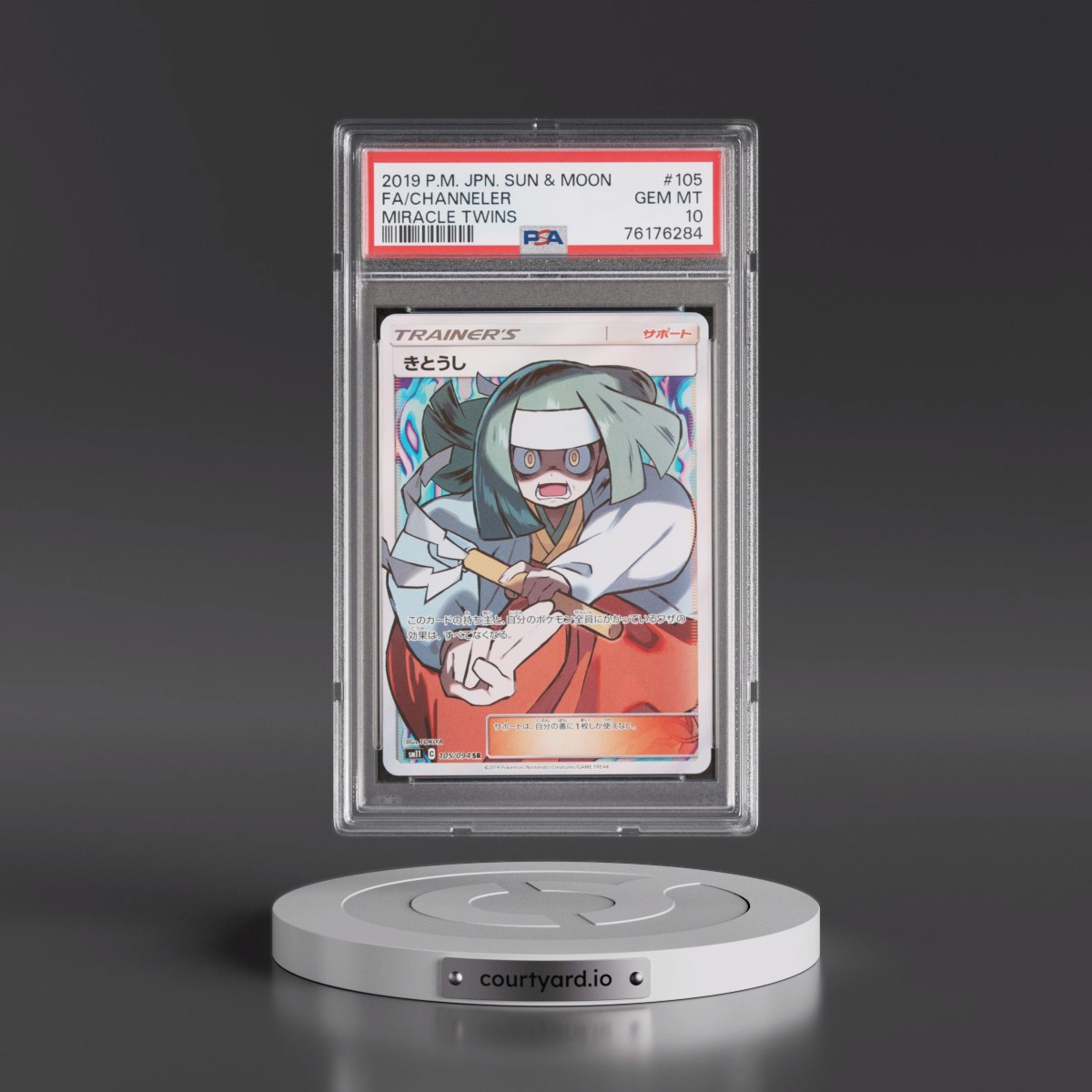 2019 Pokémon Sun & Moon Miracle Twins #105 Channeler - Full Art (PSA 10 GEM MINT)
