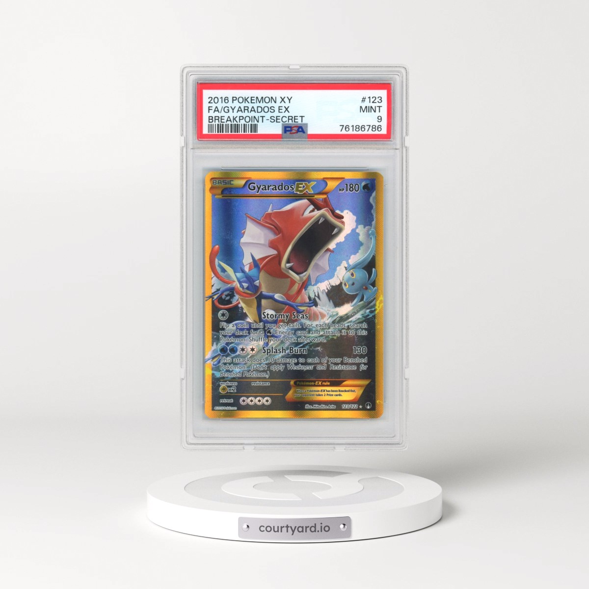 2016 Pokémon XY Breakpoint #123 Gyarados EX - Holo Full Art Secret (PSA 9 MINT)