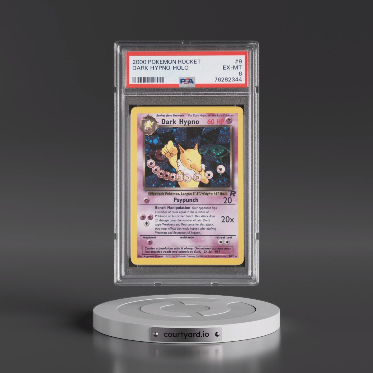2000 Pokémon Rocket #9 Dark Hypno - Holo (PSA 6 EX-MT)