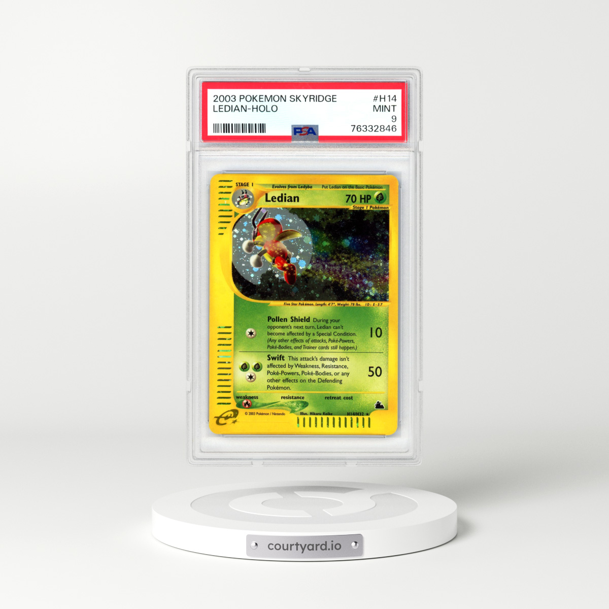 2003 Skyridge #H14 Ledian - Holo (PSA 9 MINT)
