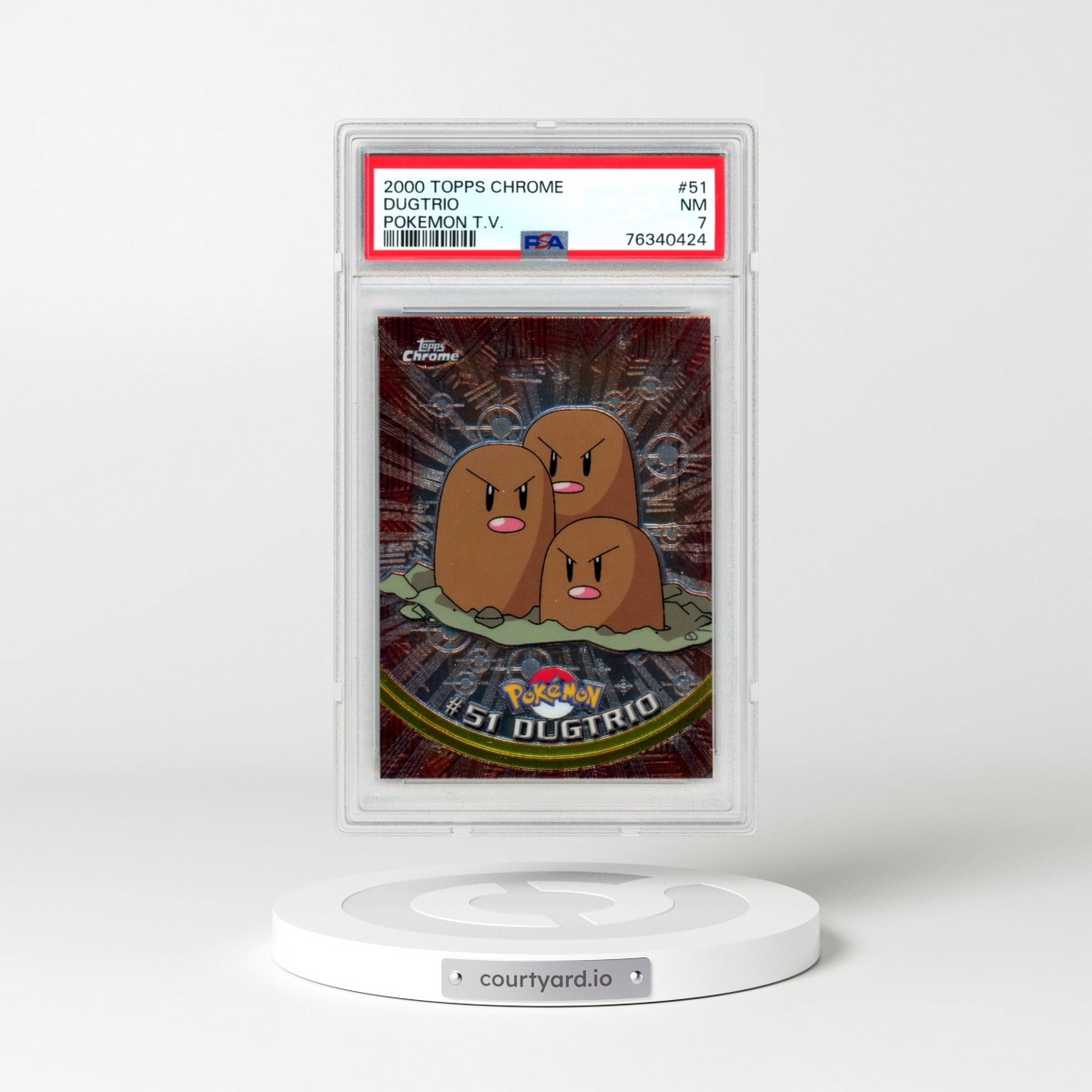 2000 Topps Chrome Pokémon T.V. #51 Dugtrio (PSA 7 NM)