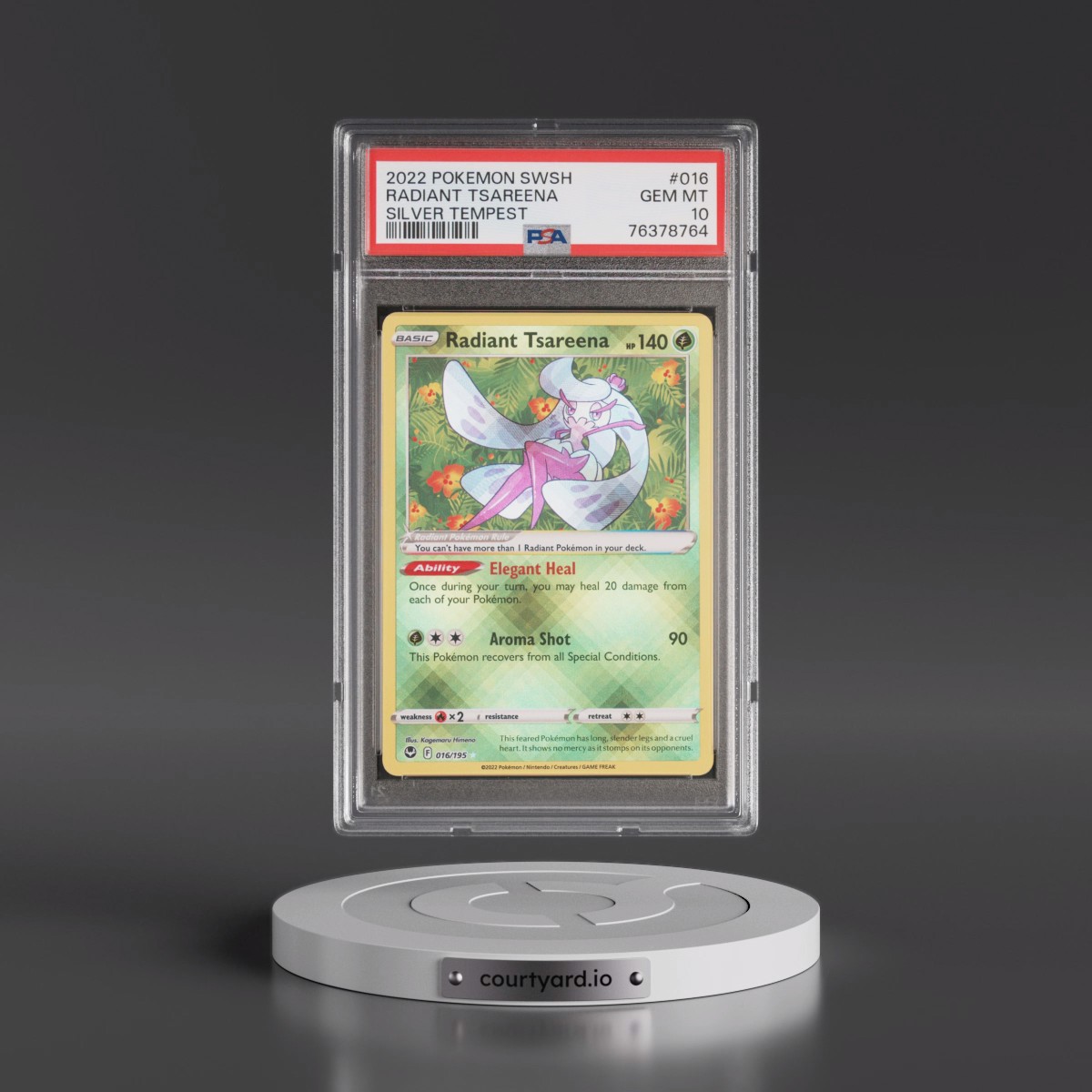 2022 Pokémon Sword & Shield Silver Tempest #016 Radiant Tsareena - Holo (PSA 10 GEM MINT)