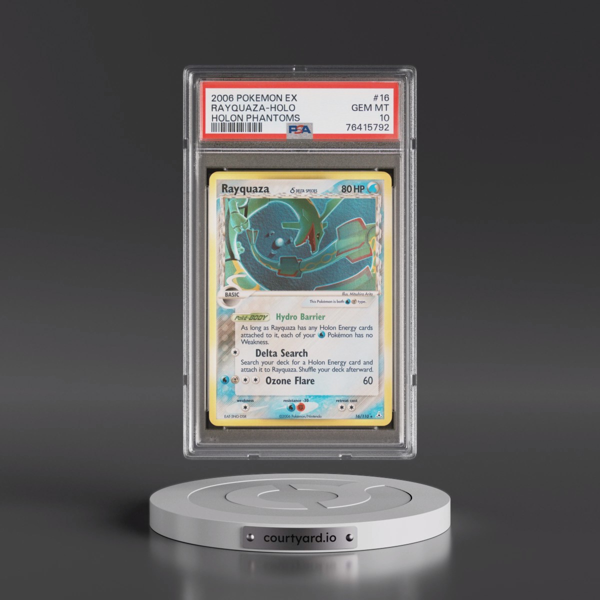 2006 Pokémon EX Holon Phantoms #16 Rayquaza - Holo (PSA 10 GEM MINT)