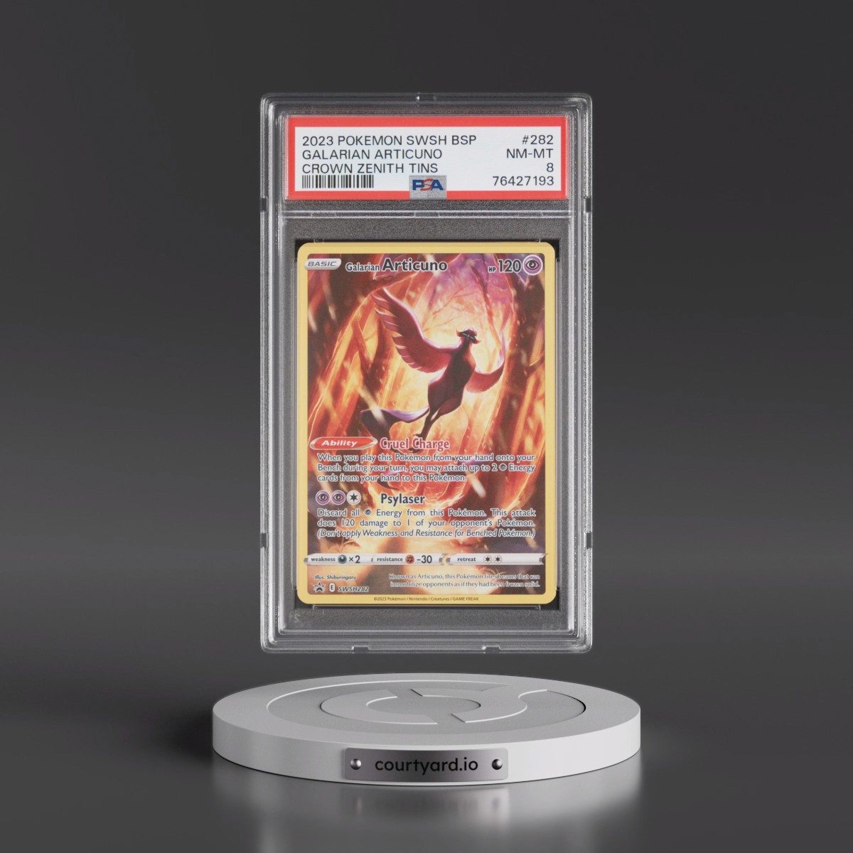 2023 Pokémon Swsh Black Star Promo #282 Galarian Articuno - Crown Zenith Tins (PSA 8 NM-MT)