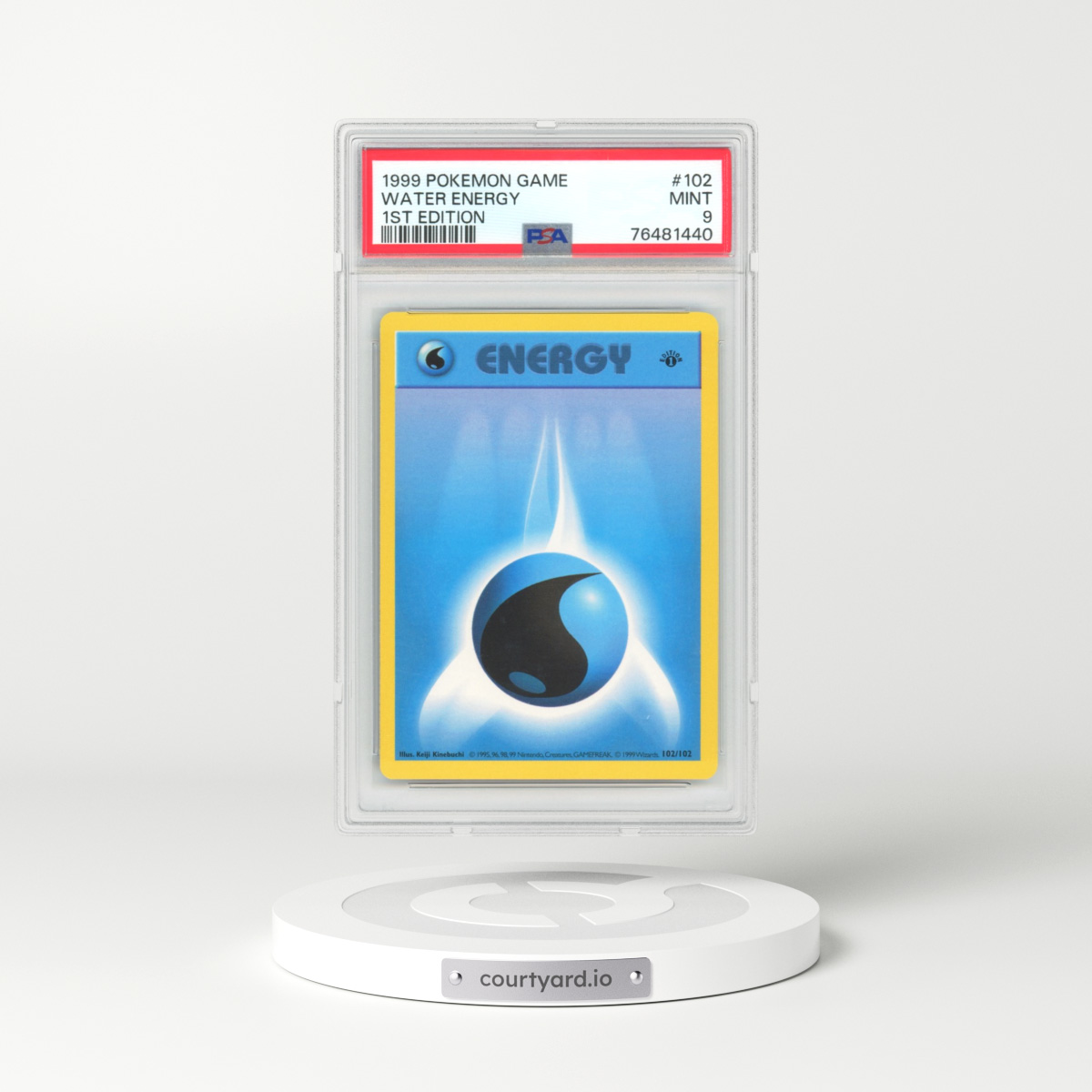 1999 Base Set #102 Water Energy - 1st Edition (PSA 9 MINT)