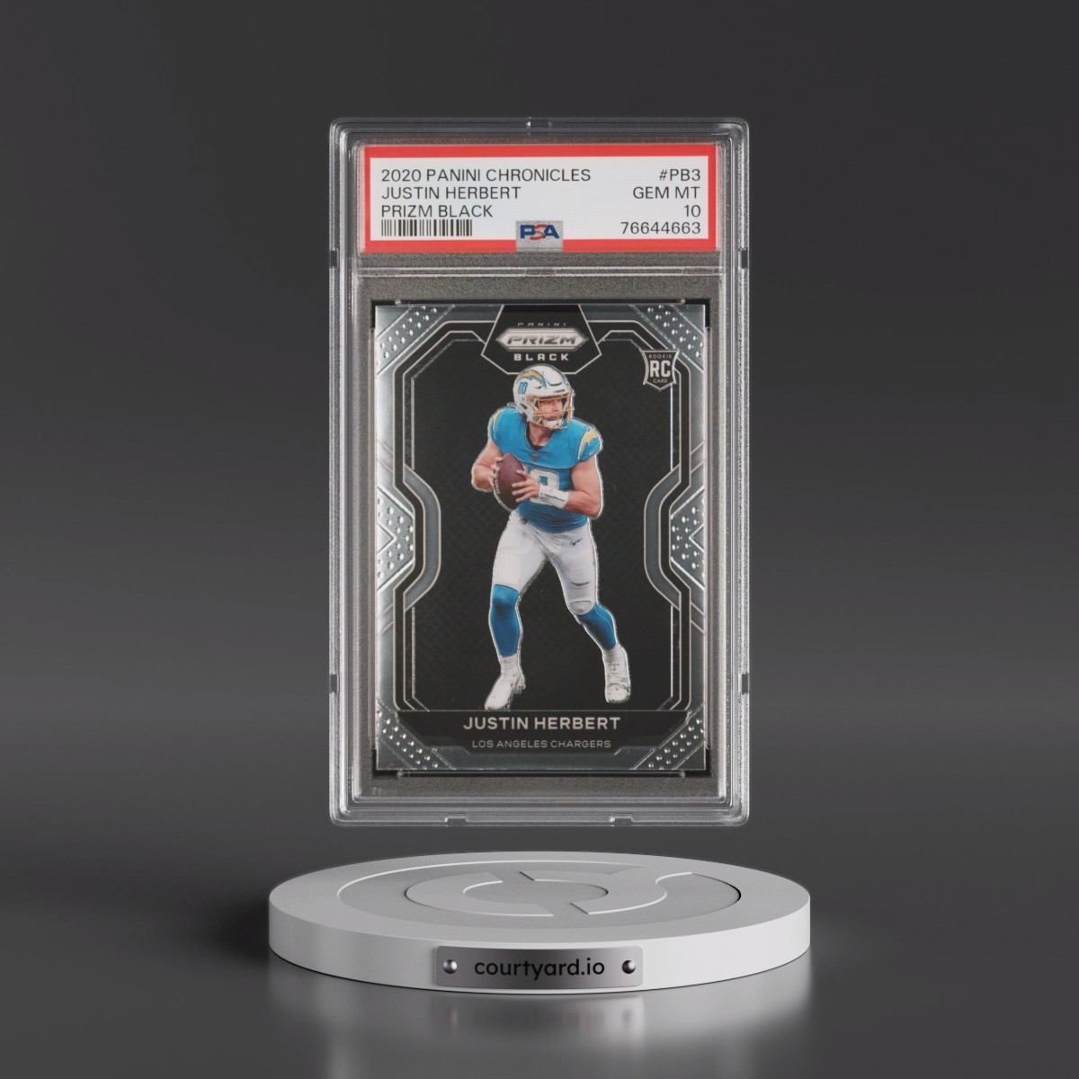2020 Panini Chronicles Prizm Black Justin Herbert #PB3 PSA 10