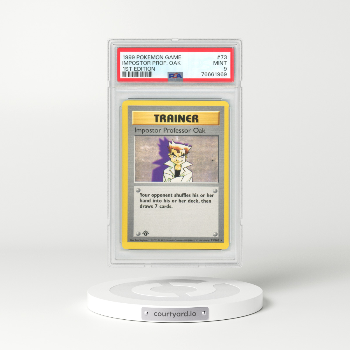 1999 Base Set #73 Imposter Professor Oak - 1st Edition (PSA 9 MINT)