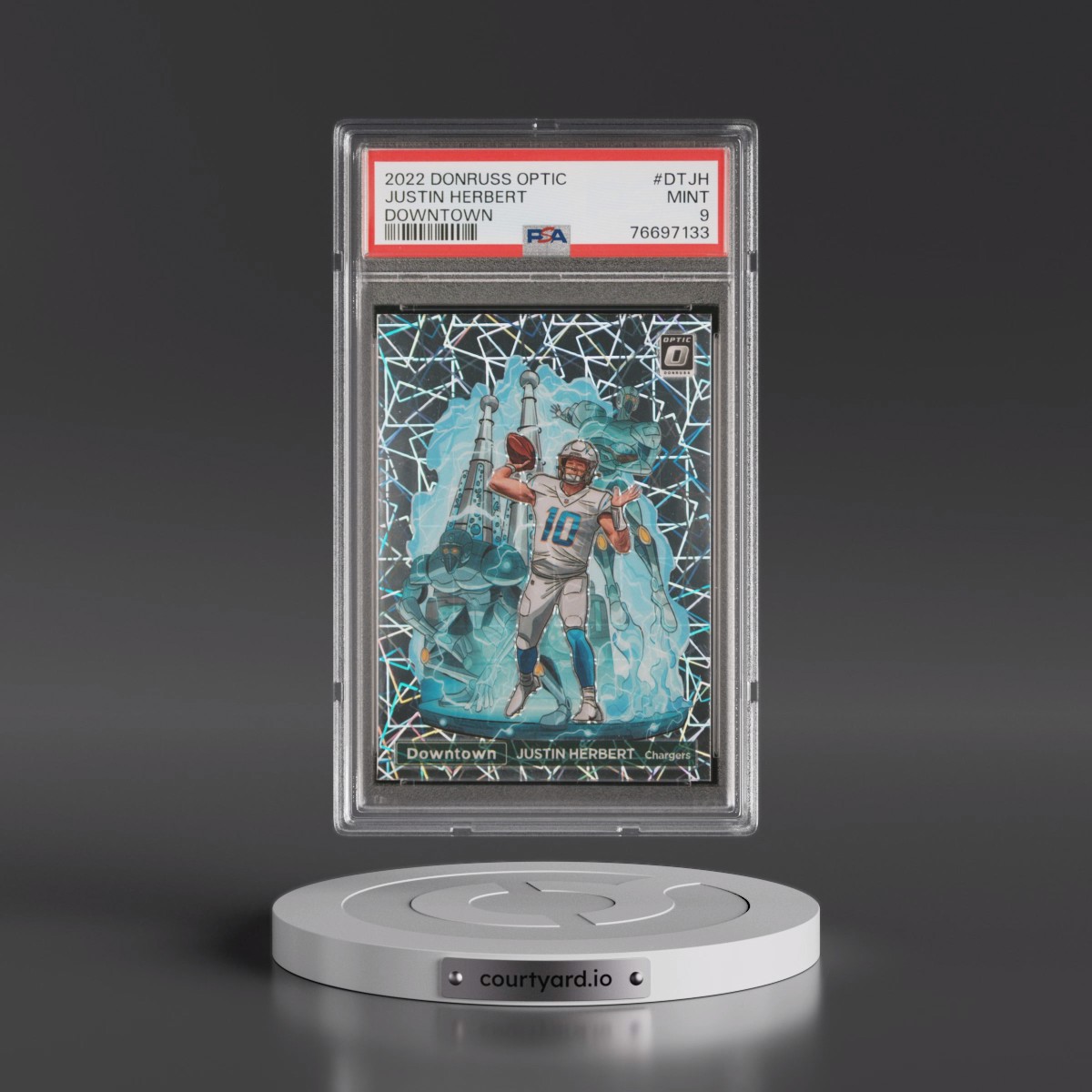 2022 Panini Donruss Optic Downtown #DTJH Justin Herbert (PSA 9 MINT)