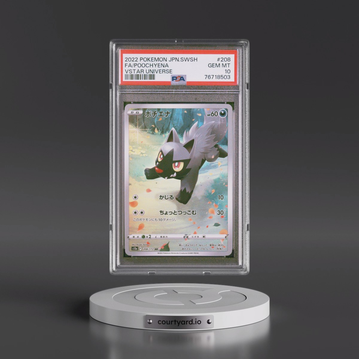 2022 Pokémon Sword & Shield Vstar Universe #208 Poochyena - Full Art (PSA 10 GEM MINT)