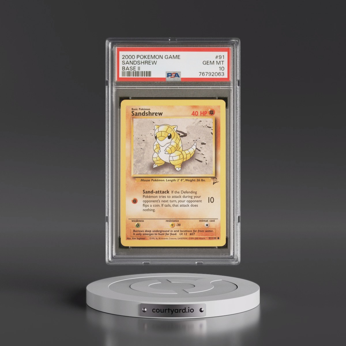 2000 Pokémon Game Base II #91 Sandshrew (PSA 10 GEM MINT)