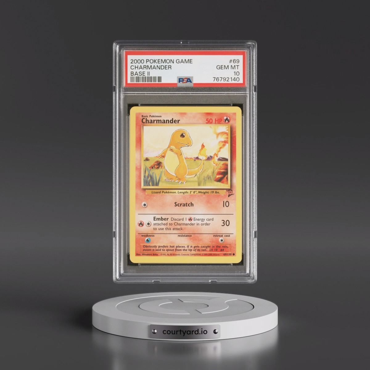 2000 Pokémon Game Base II #69 Charmander (PSA 10 GEM MINT)