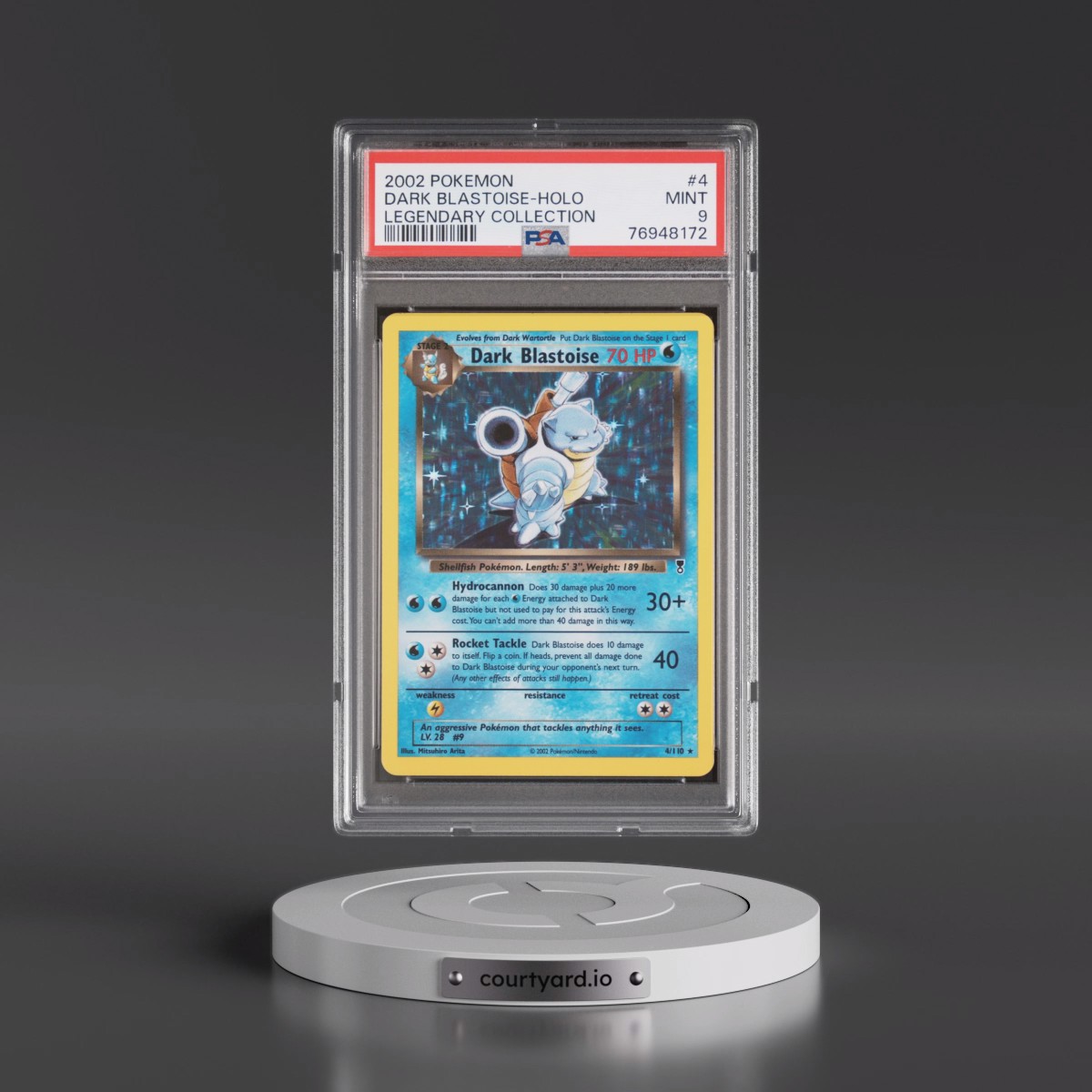2002 Pokémon Legendary Collection #4 Dark Blastoise - Holo (PSA 9 MINT)