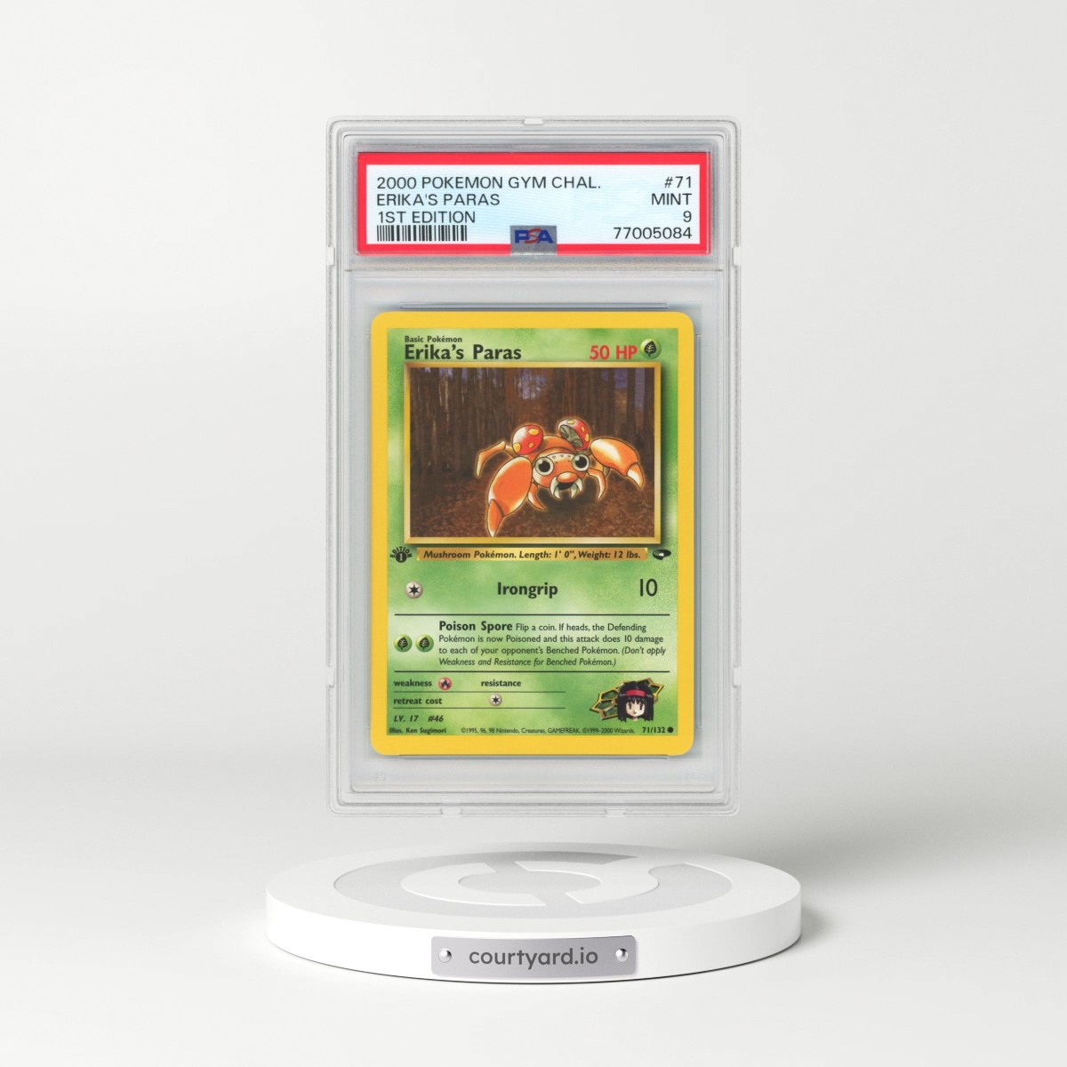 2000 Pokémon Gym Challenge #71 Erika's Paras - 1st Edition (PSA 9 MINT)