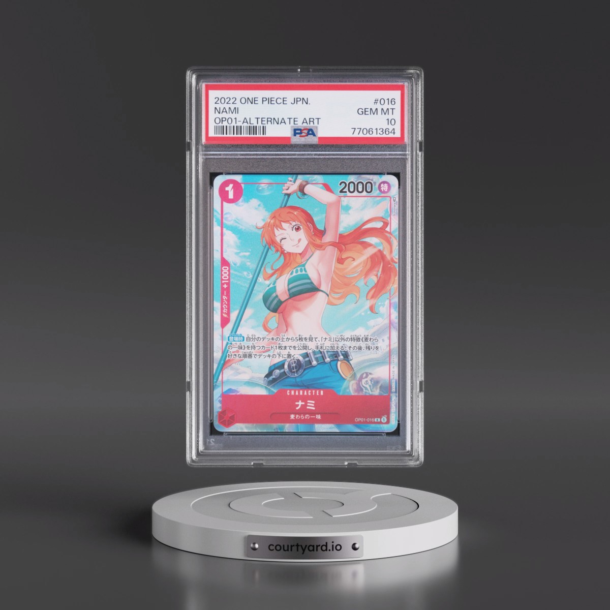 2022 One Piece Japanese OP01-Romance Dawn #016 Nami - Alternate Art (PSA 10 GEM MINT)