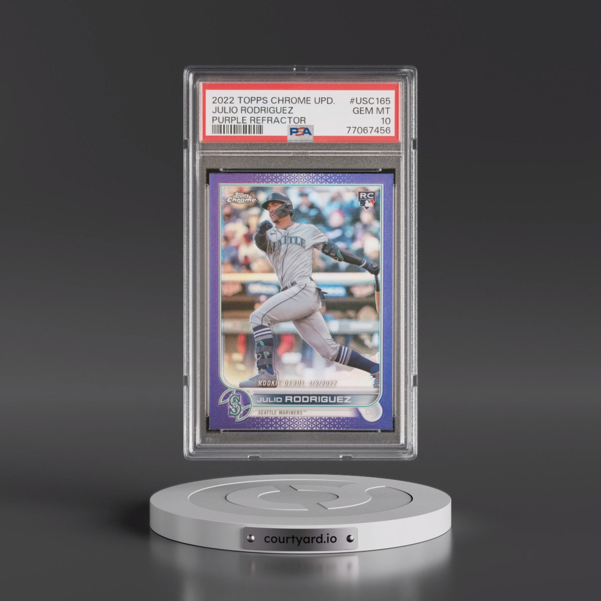 2022 Topps Chrome Update Julio Rodriguez - Purple Refractor #USC165 PSA 10