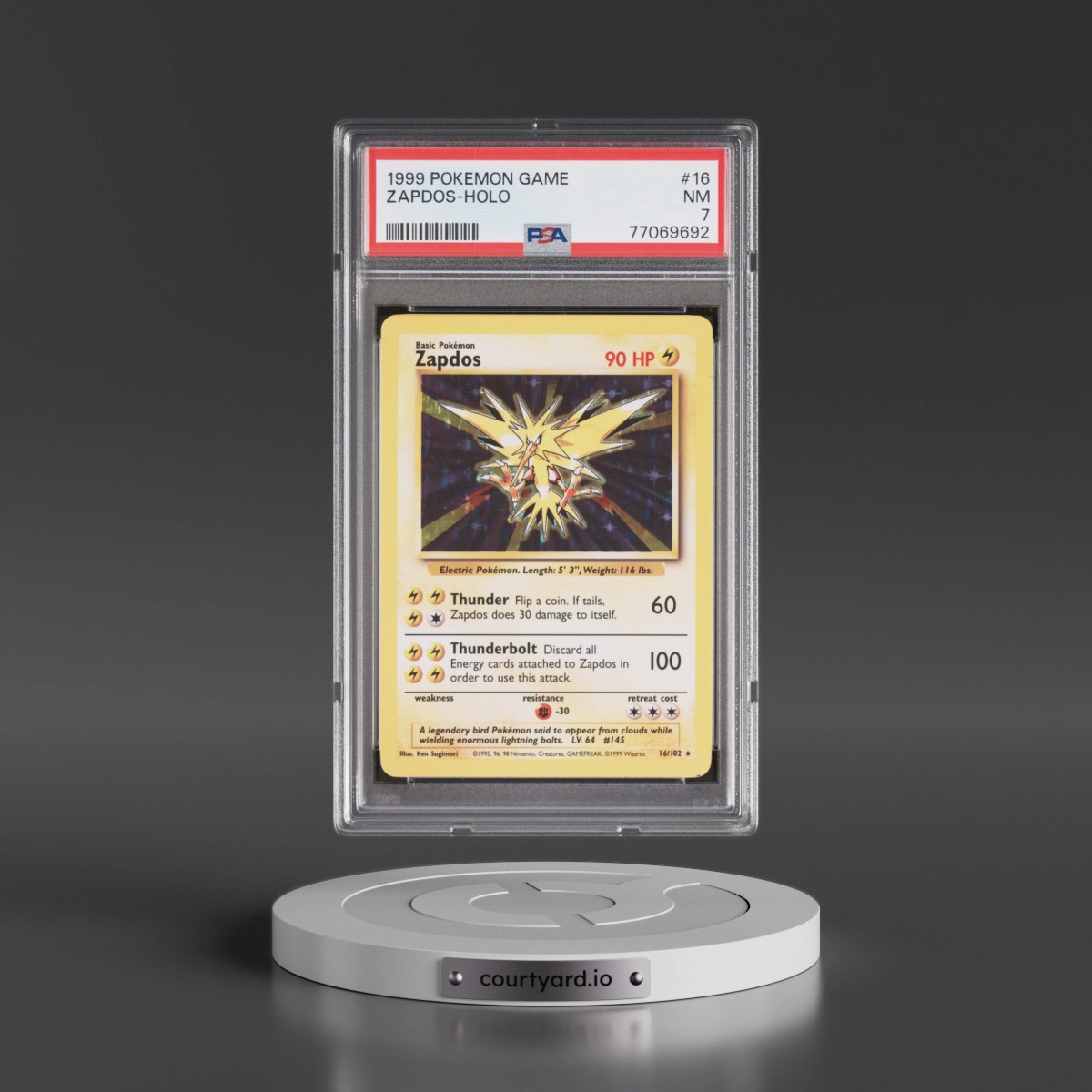 1999 Pokémon Game #16 Zapdos - Holo (PSA 7 NM)