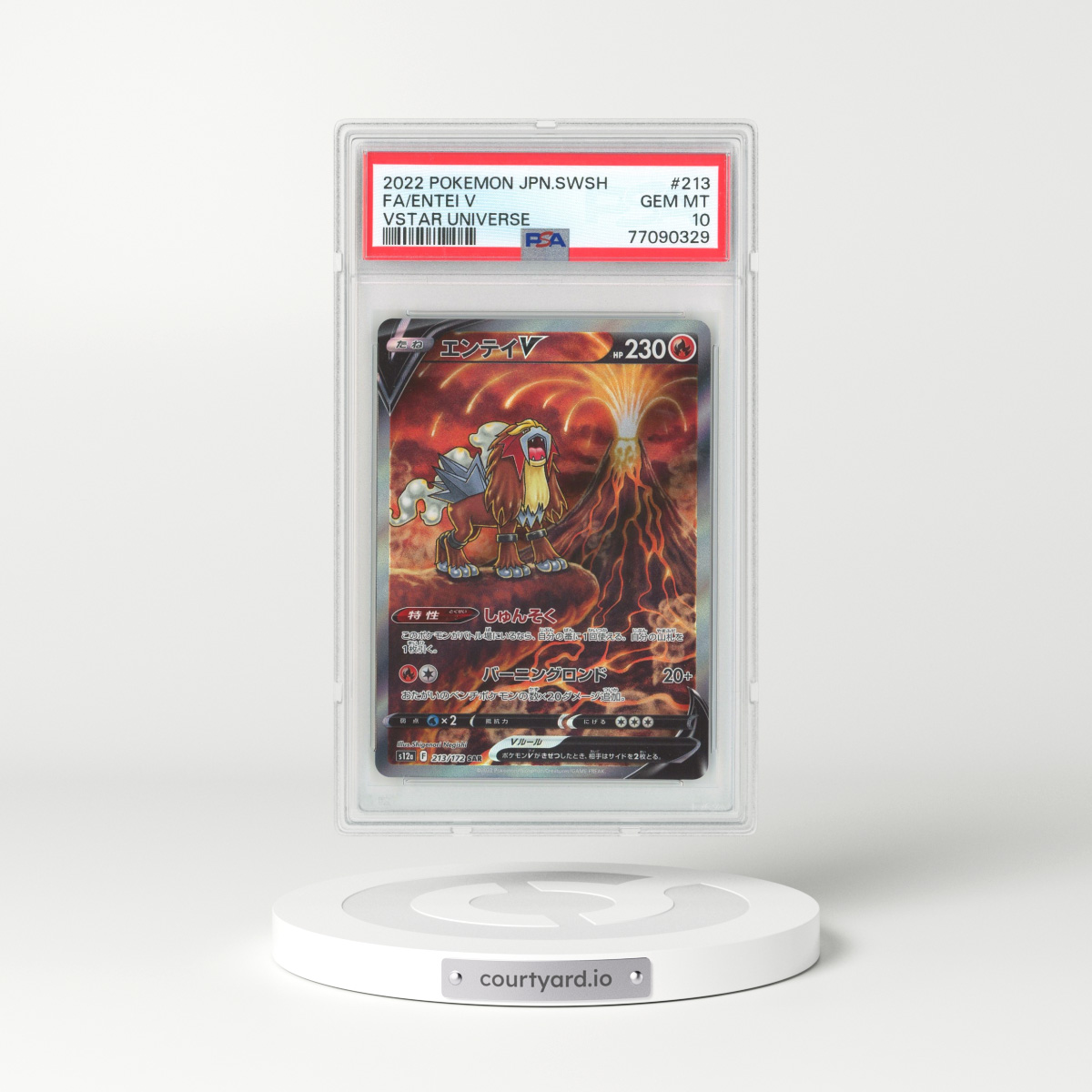 2022 Japanese VSTAR Universe #213 Entei V - Full Art Holo (PSA 10 GEM MINT)
