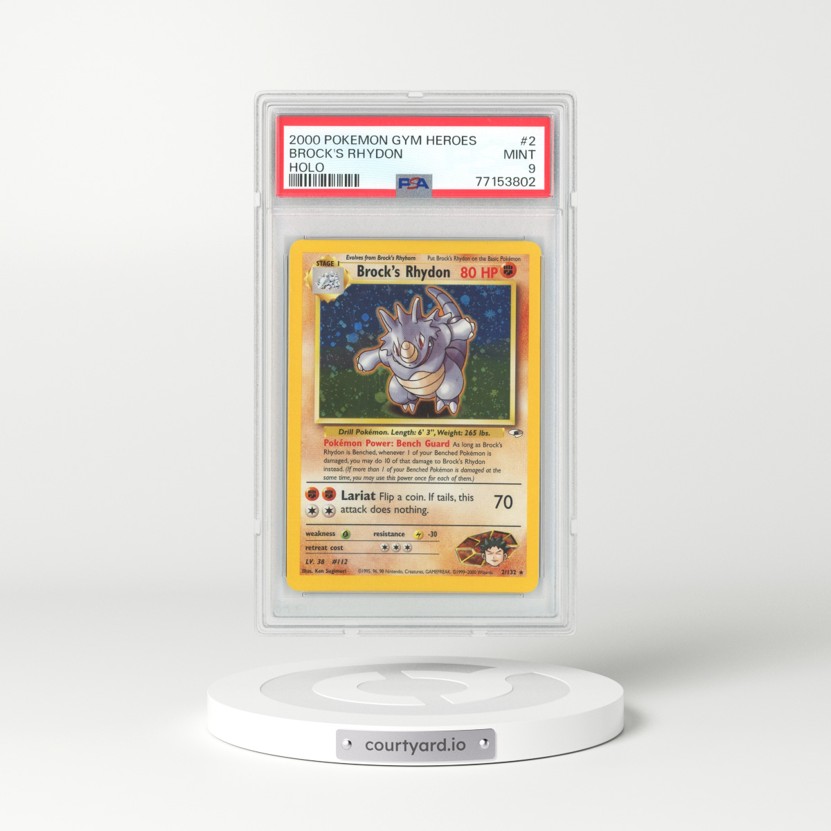 2000 Gym Heroes #2 Brock's Rhydon - Holo (PSA 9 MINT)