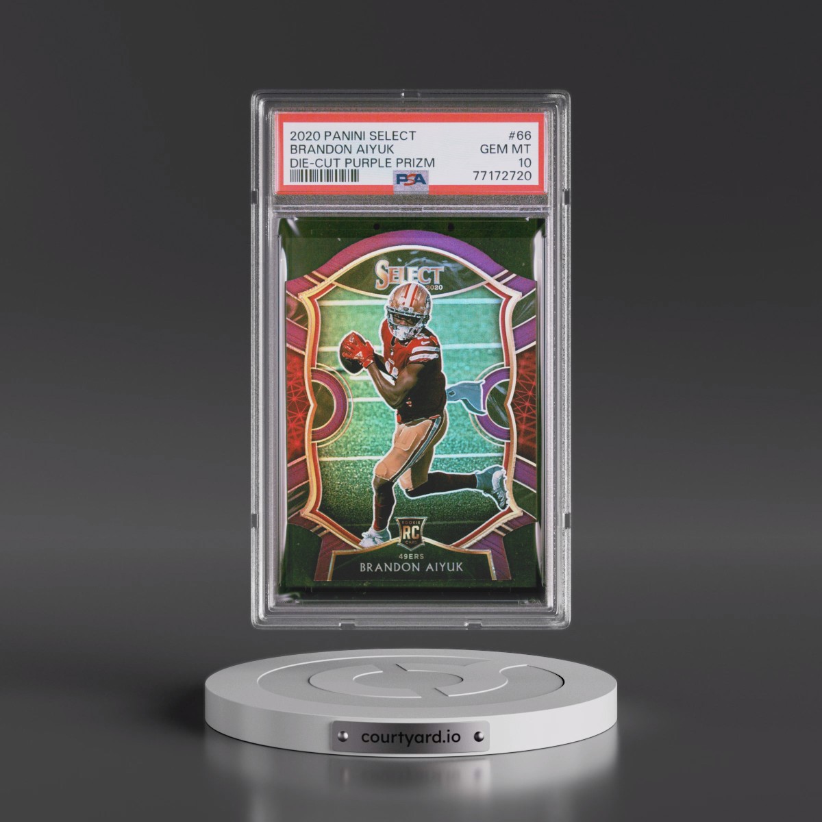 2020 Panini Select #66 Brandon Aiyuk - Die-Cut Purple Prizm (PSA 10 GEM MINT)