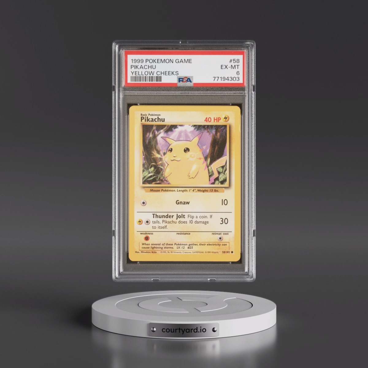 pokemon card pikachu yellow cheeks PSA 9 Shadowless Red vs. yellow cheeks on